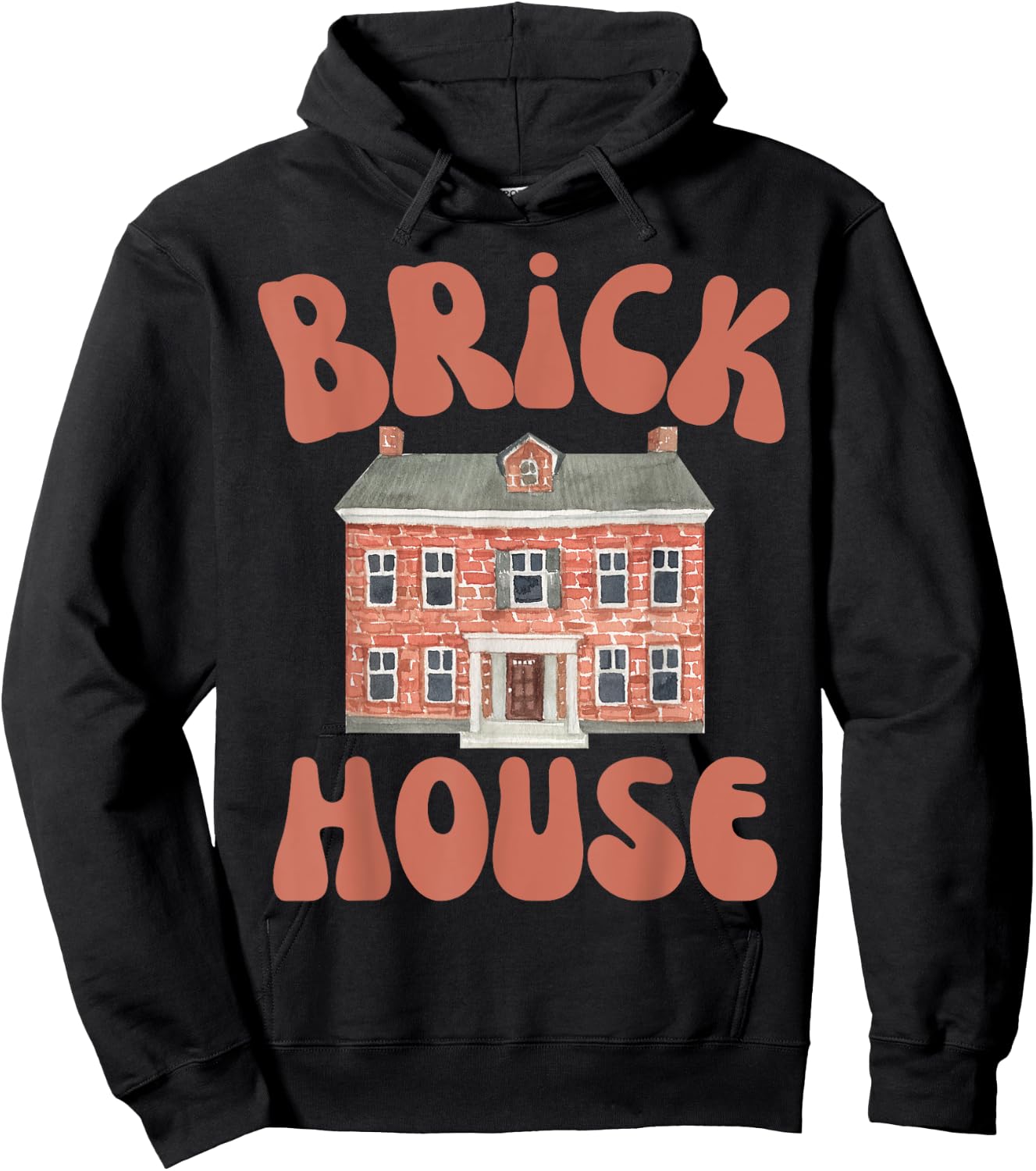 Brick House Retro 70's Vintage Style Costume Themed Funny Hoodie - Hoodie | Black