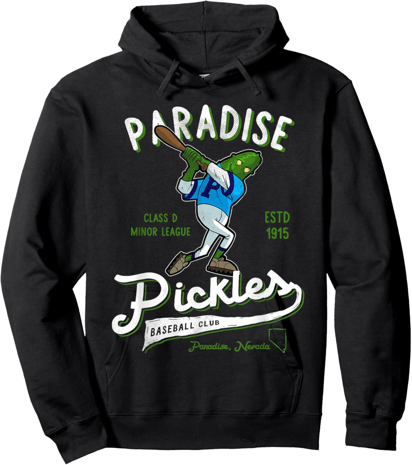 Paradise Pickles Retro Minor League Baseball Team Hoodie - Hoodie | Black