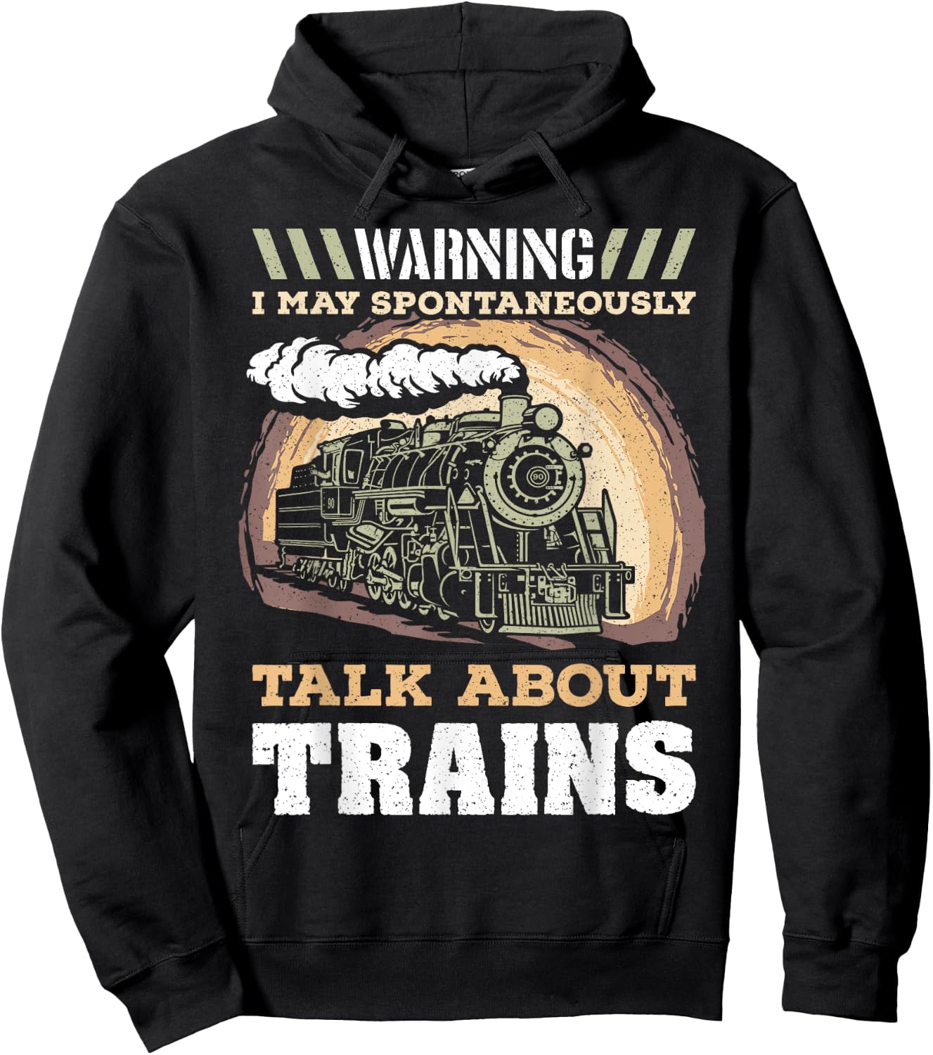 Warning I May Spontaneously Talk About Trains Train Lovers Hoodie - Hoodie | Black