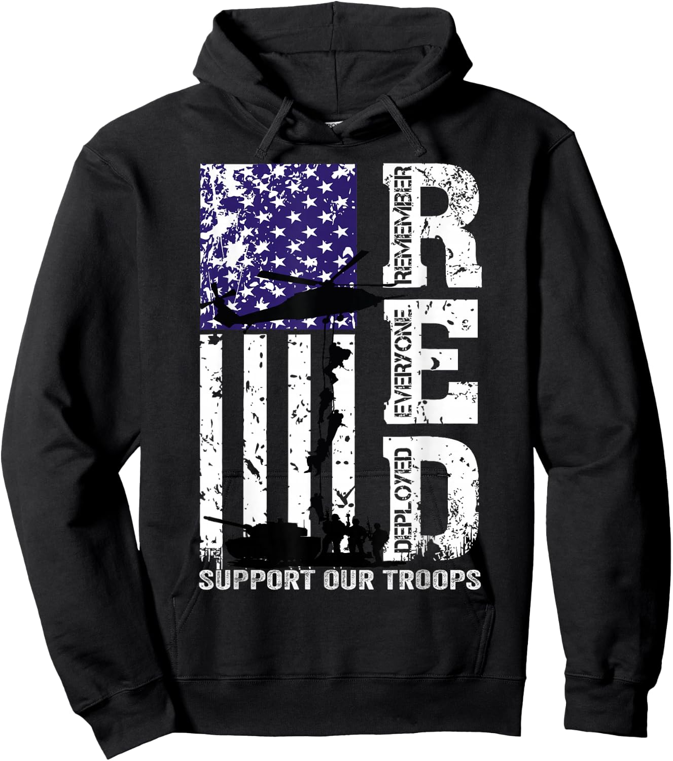 R.E.D. Remember Everyone Deployed Red Friday Military Hoodie - Hoodie | Black