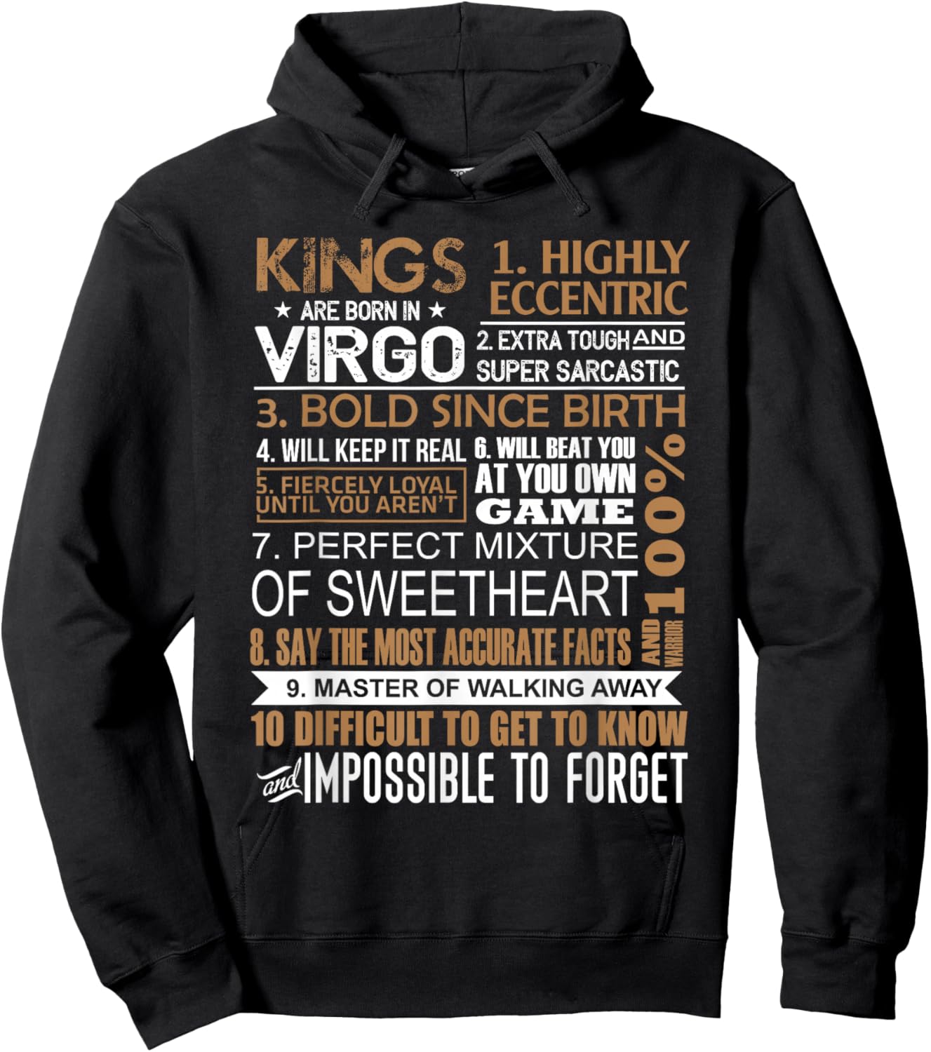 Kings Are Born In Virgo Birthday August September Gift Men Hoodie - Hoodie | Black