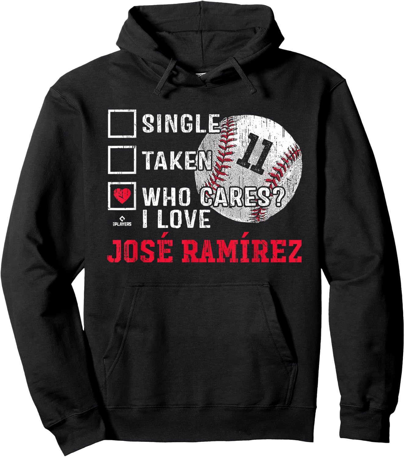 Who Cares I Love Jose Ramirez Jose Ramirez Cleveland MLBPA Hoodie - Hoodie | Black