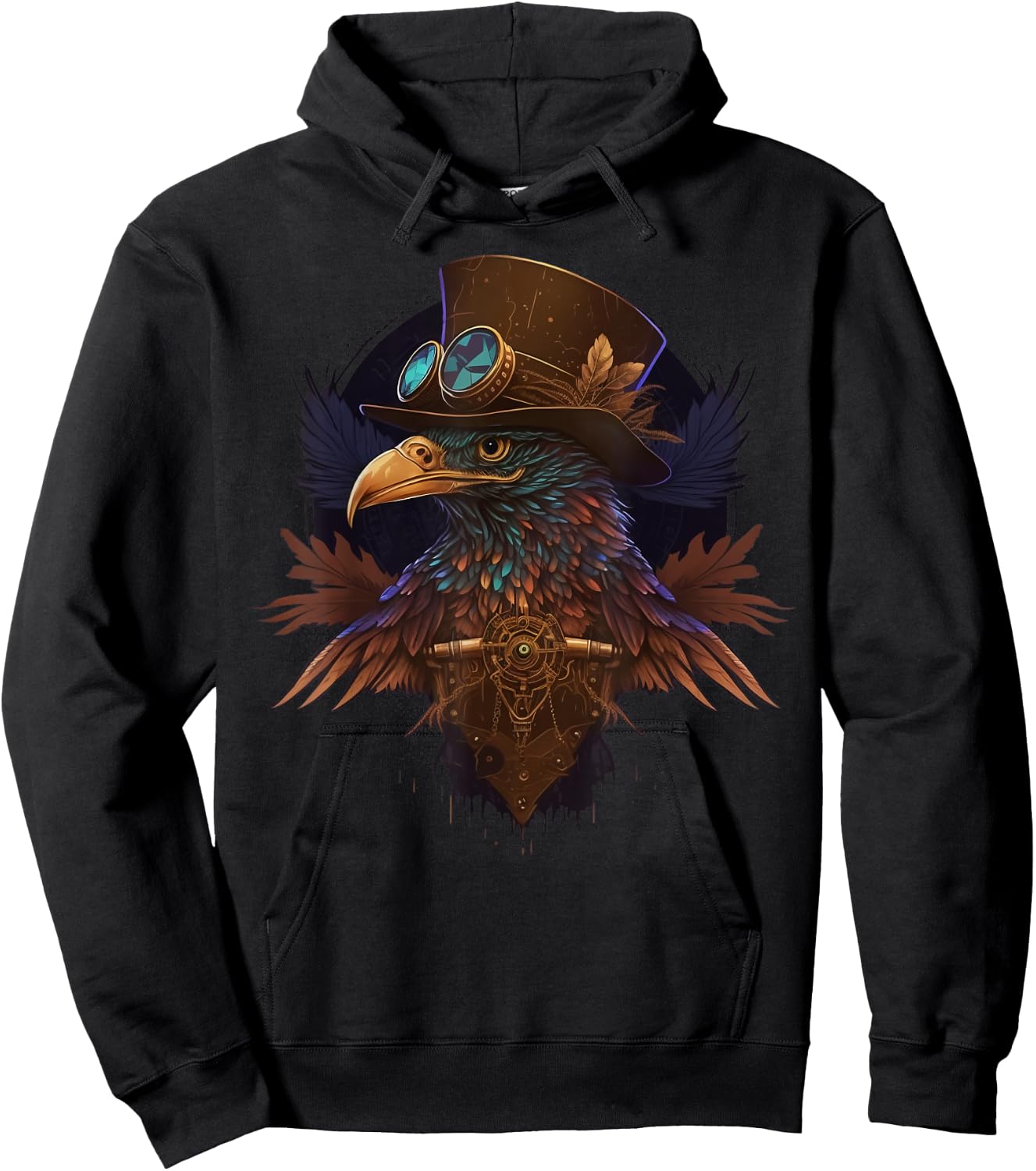 Steampunk Eagle Hoodie - Hoodie | Black