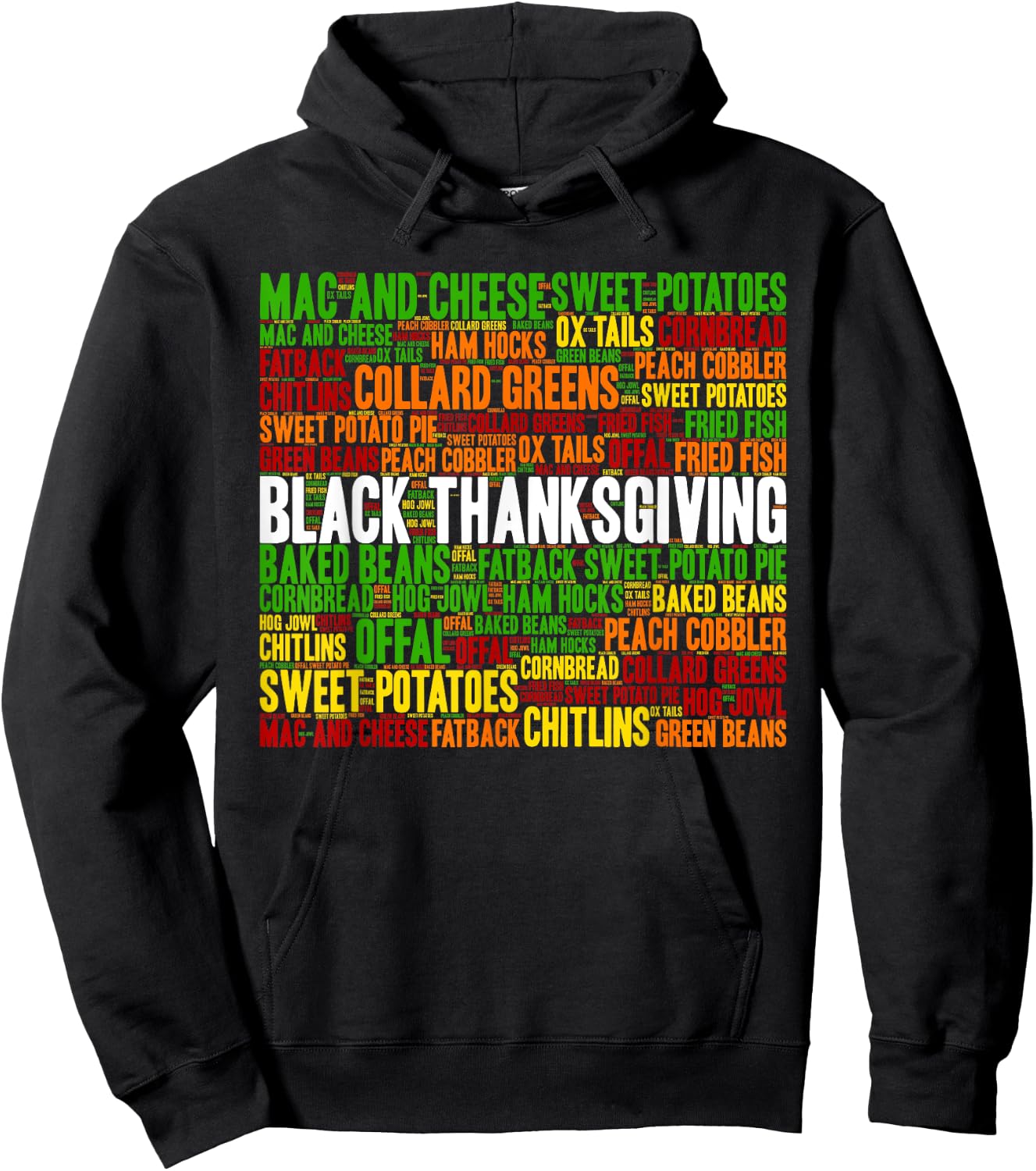 African American Thanksgiving Tradition Foods Hoodie - Hoodie | Black