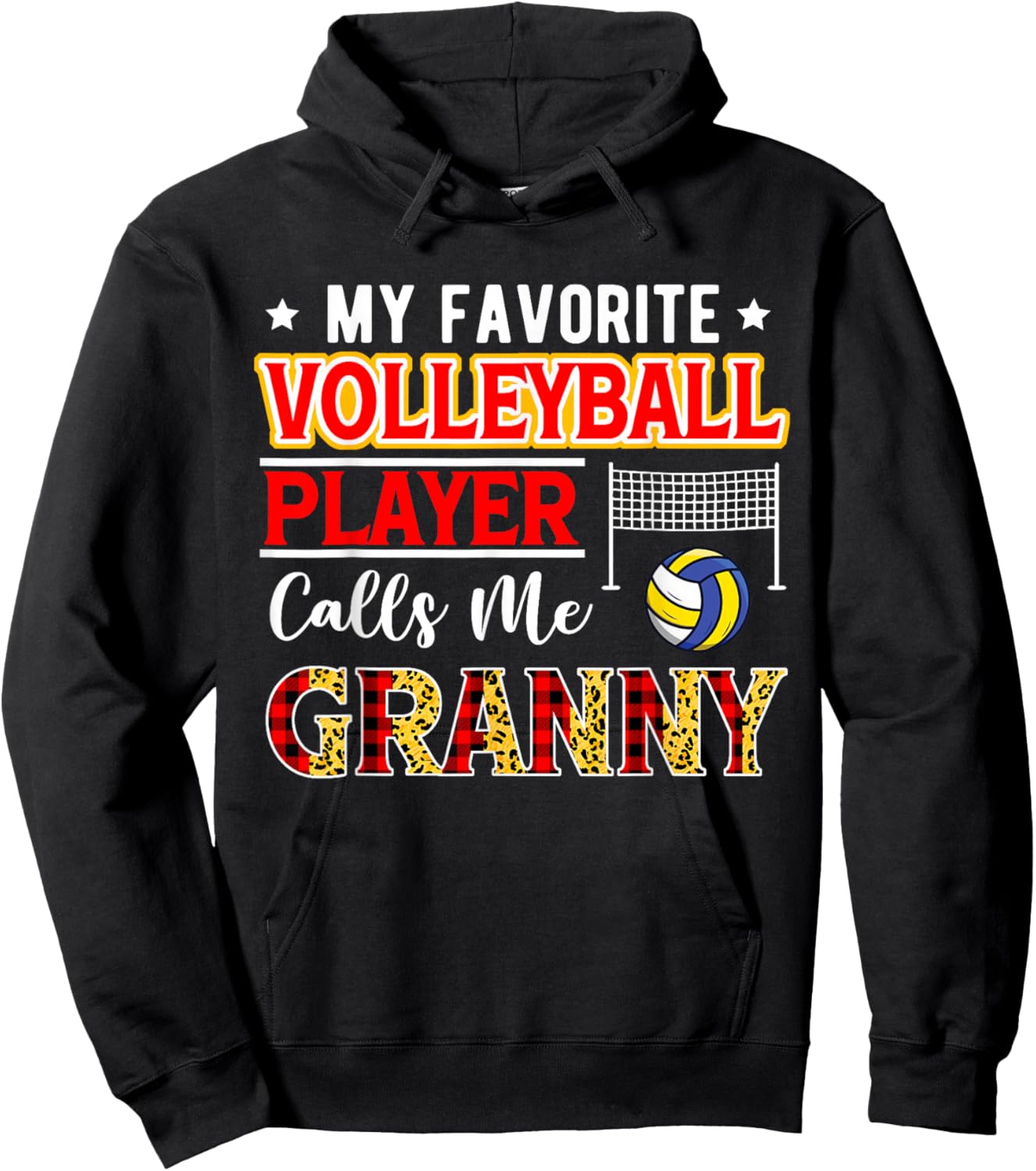 My Favorite Volleyball Player Calls Me Granny Mother's Day Hoodie - Hoodie | Black