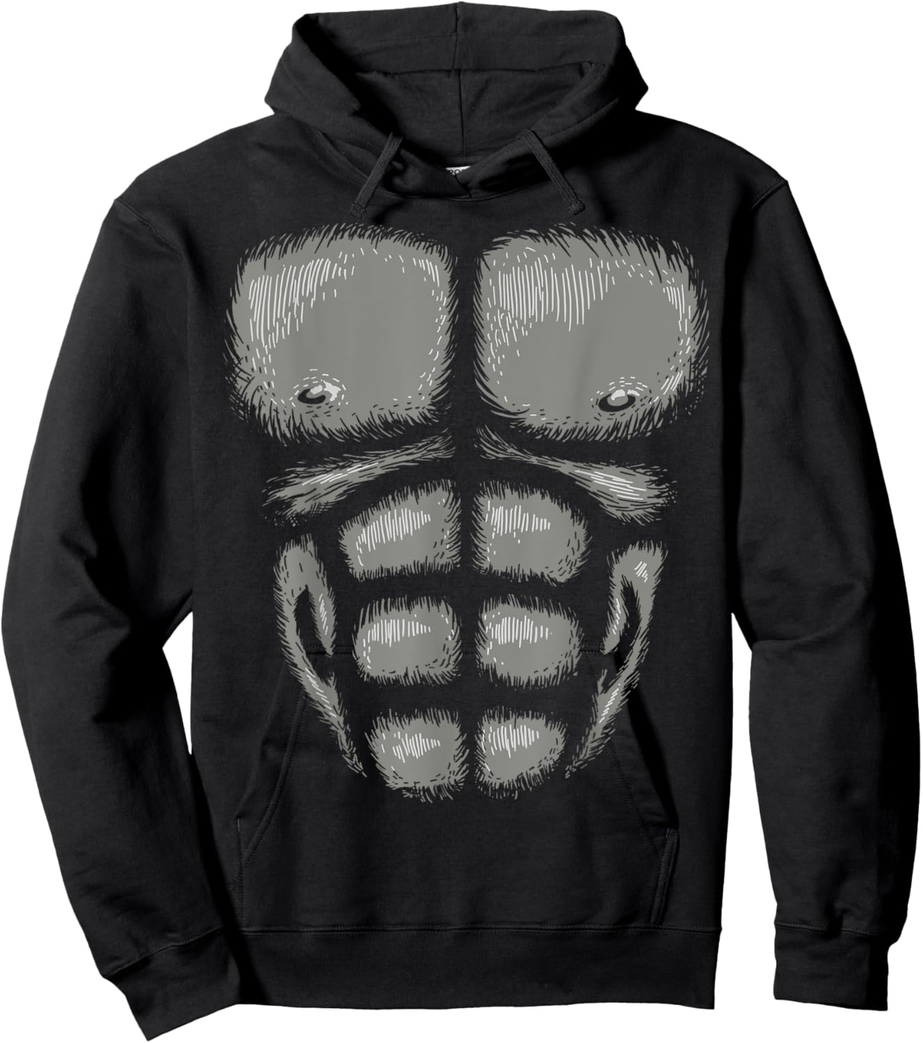 Gorilla Chest Muscles Shirt Halloween Costume Monkey Suit Hoodie - Hoodie | Black