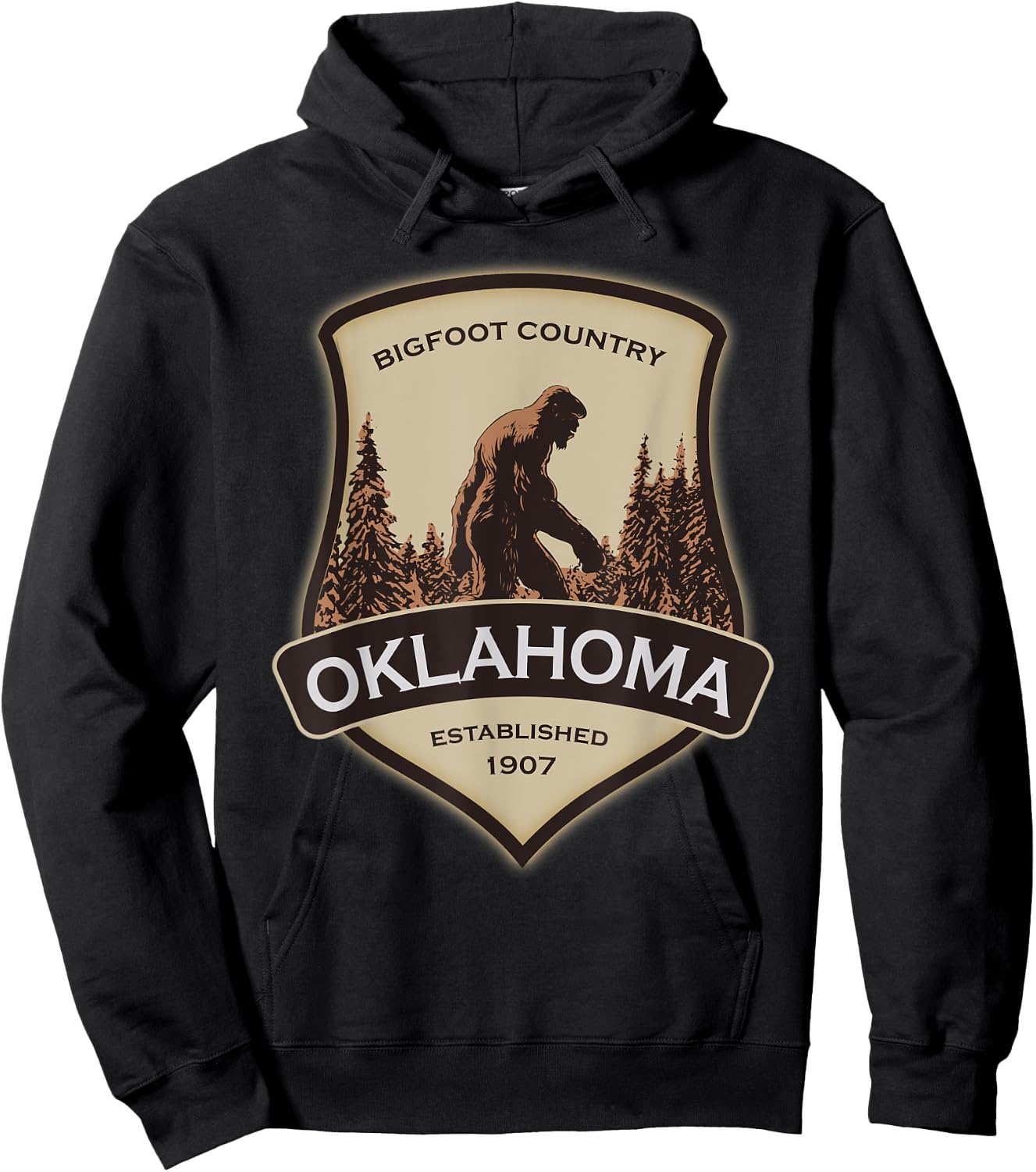 Oklahoma Bigfoot, or a Sasquatch Hoodie - Hoodie | Black