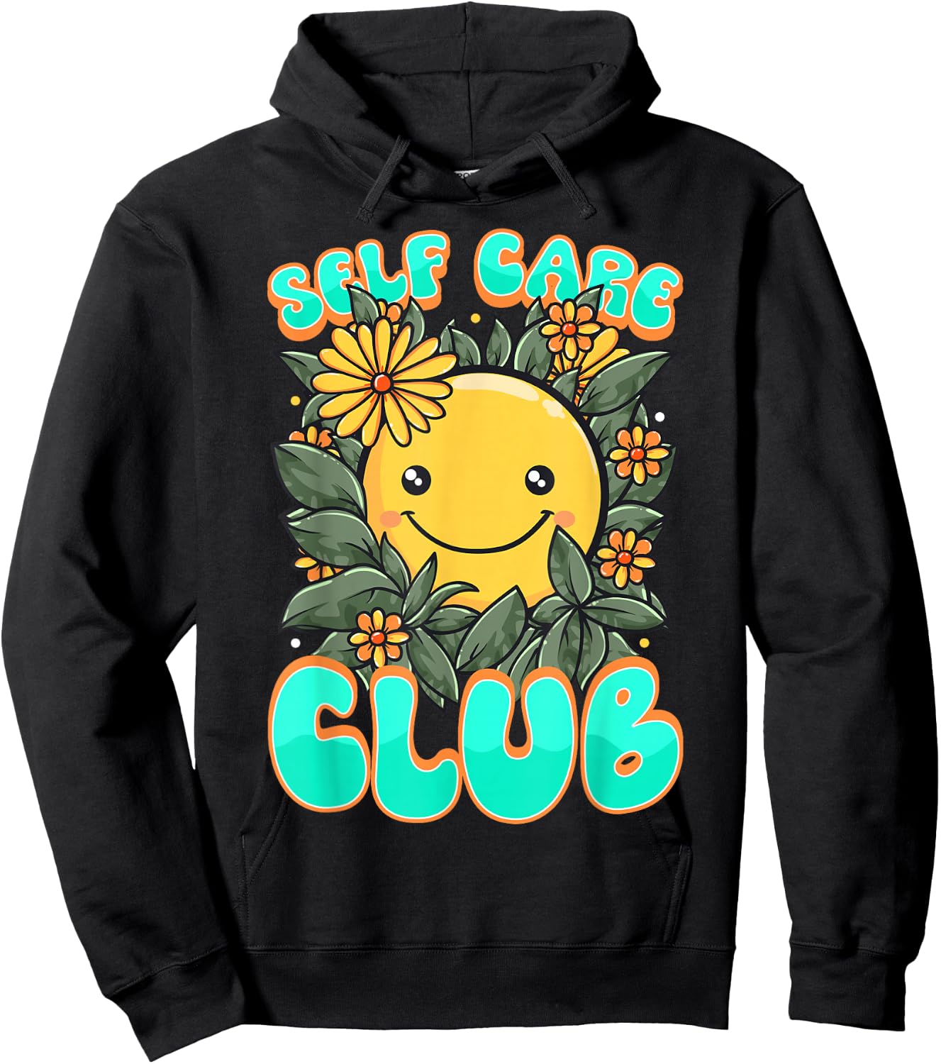 Self-Care Club Awareness Mental Health Positive Hoodie - Hoodie | Black