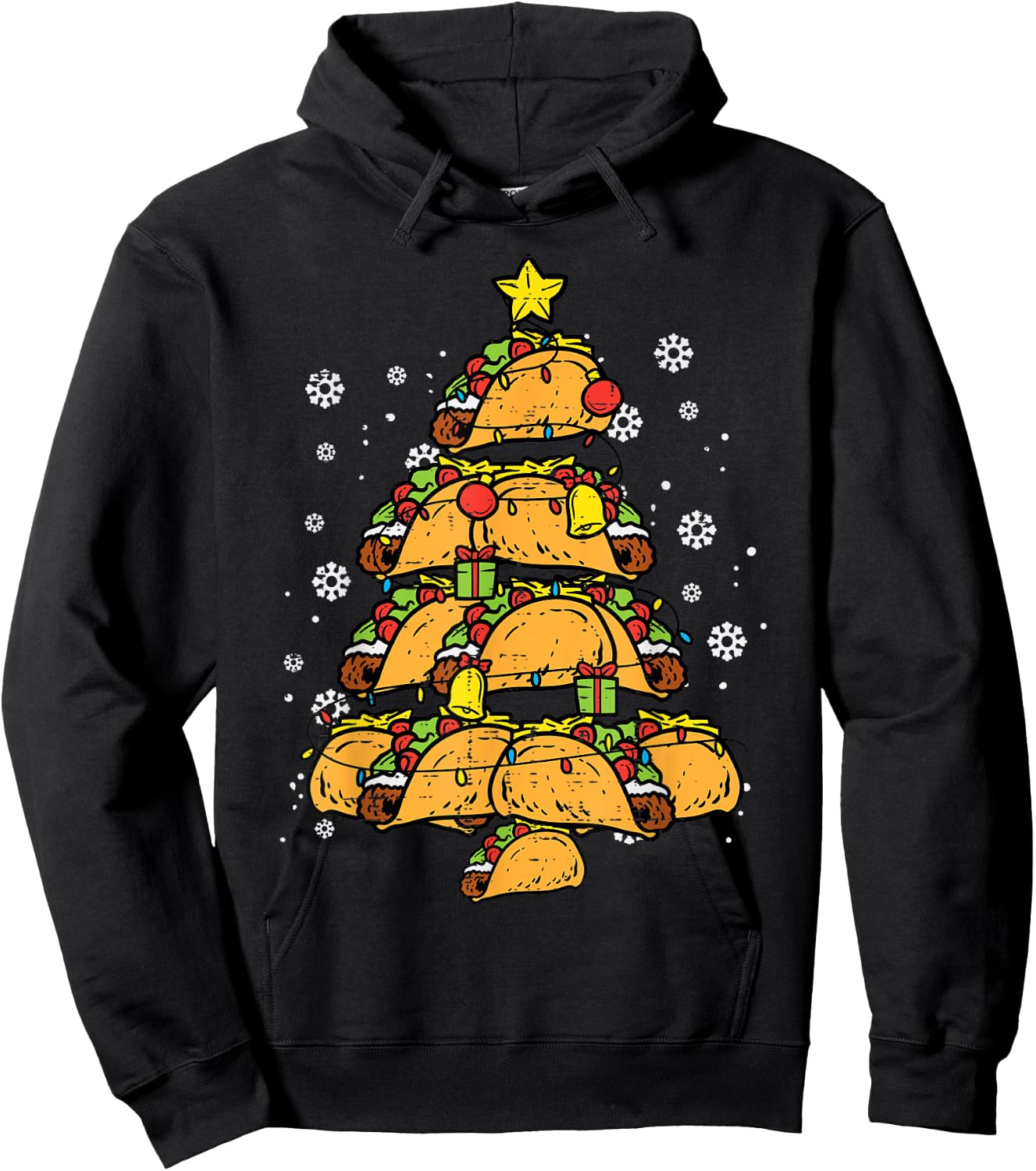 Taco Christmas Tree Xmas Mexican Food Men Women Kids Hoodie - Hoodie | Black