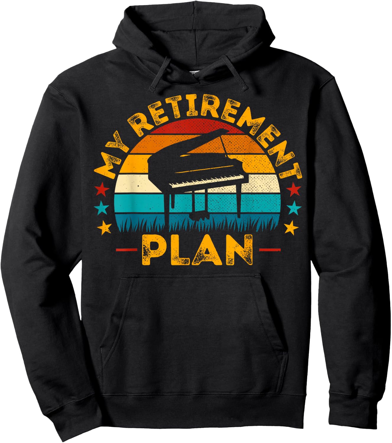 My Retirement Plan Piano - Retro Style Pianist Retirement Hoodie - Hoodie | Black
