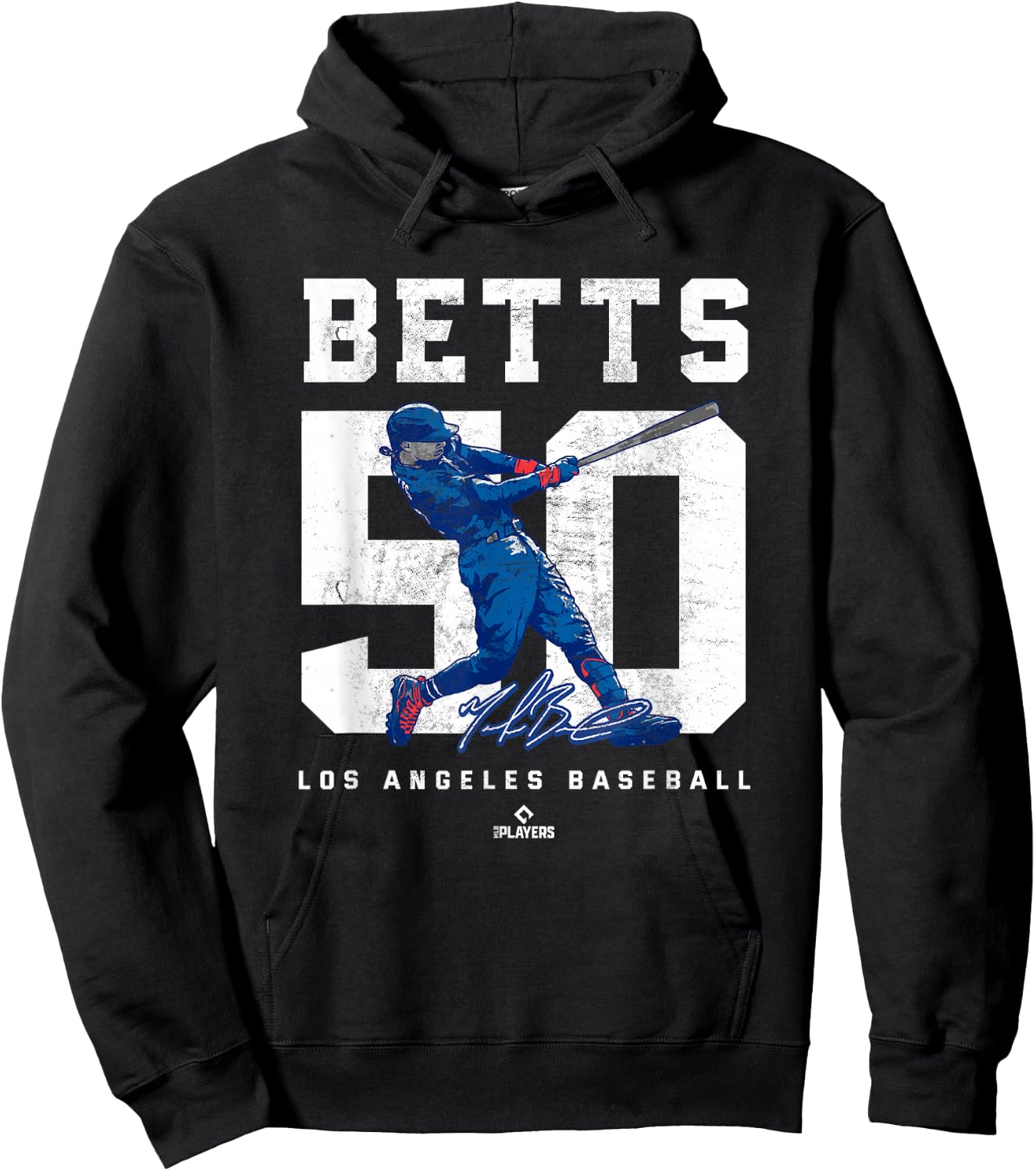 Number and Portrait Mookie Betts Los Angeles MLBPA Hoodie - Hoodie | Black