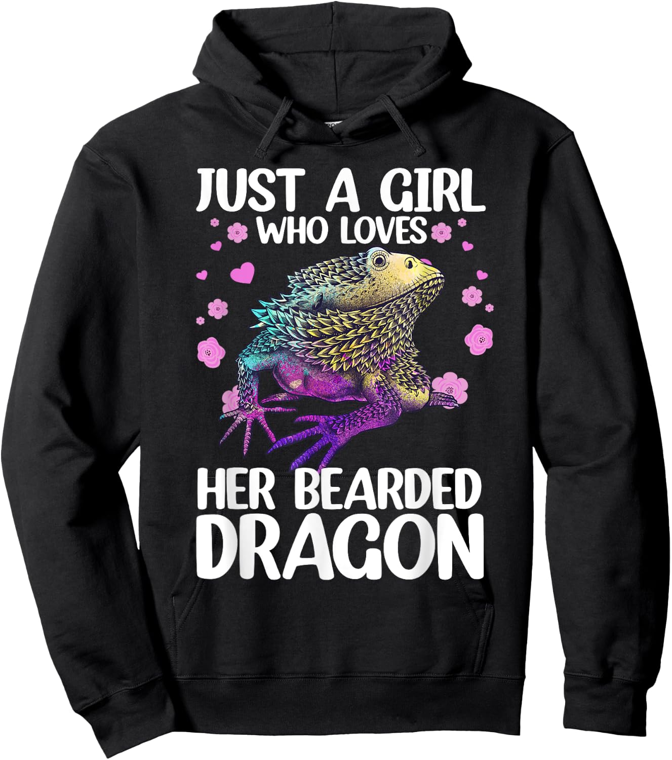 Cute Bearded Dragon Girls Bearded Dragon Lovers Hoodie - Hoodie | Black