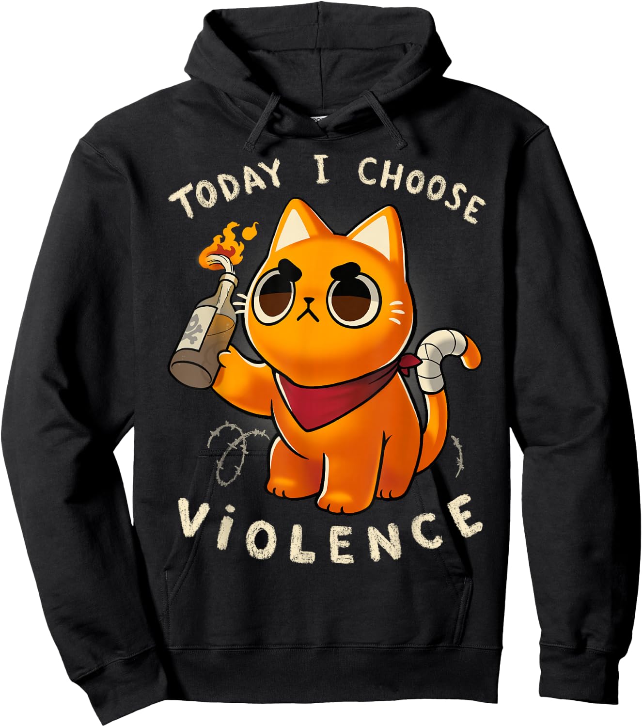 Today I choose violence - Angry Kitty Protest Hoodie - Hoodie | Black