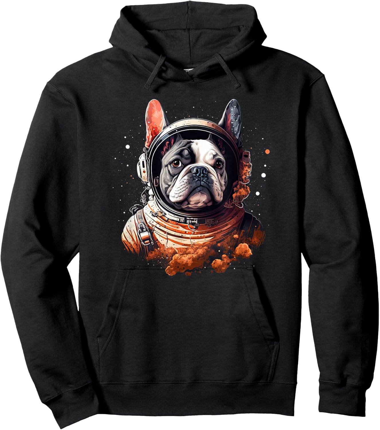 Funny French Bulldog Frenchie Astronaut in the Space Men Women Girls Kids Hoodie - Hoodie | Black