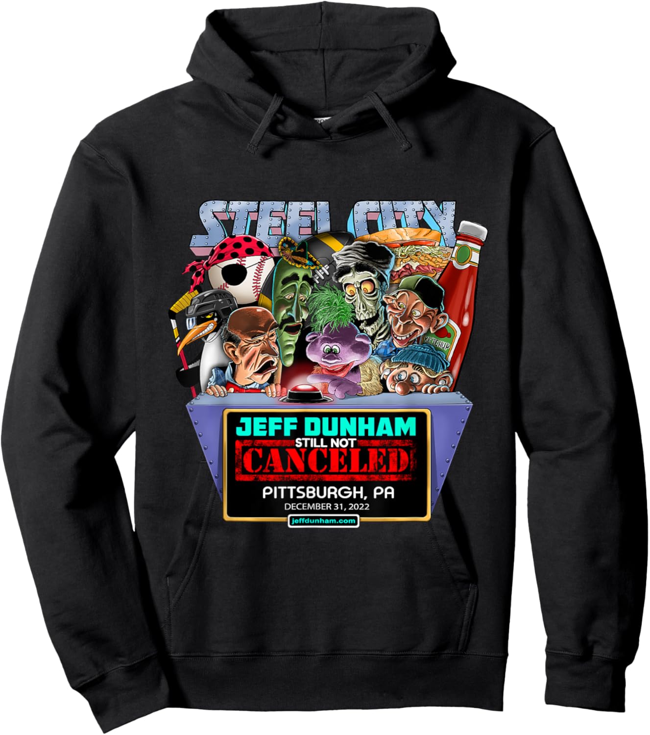 Jeff Dunham Pittsburgh, PA (2022) Hoodie - Hoodie | Black