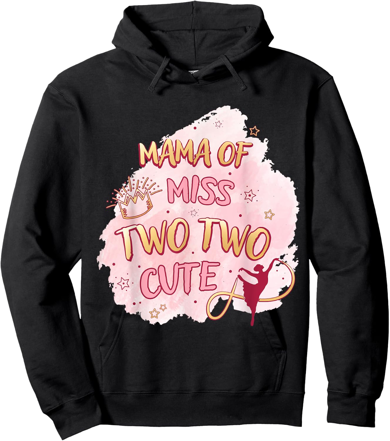 Ballet Girl Second Birthday Mama Ms Two Cute Ballerina Party Hoodie - Hoodie | Black