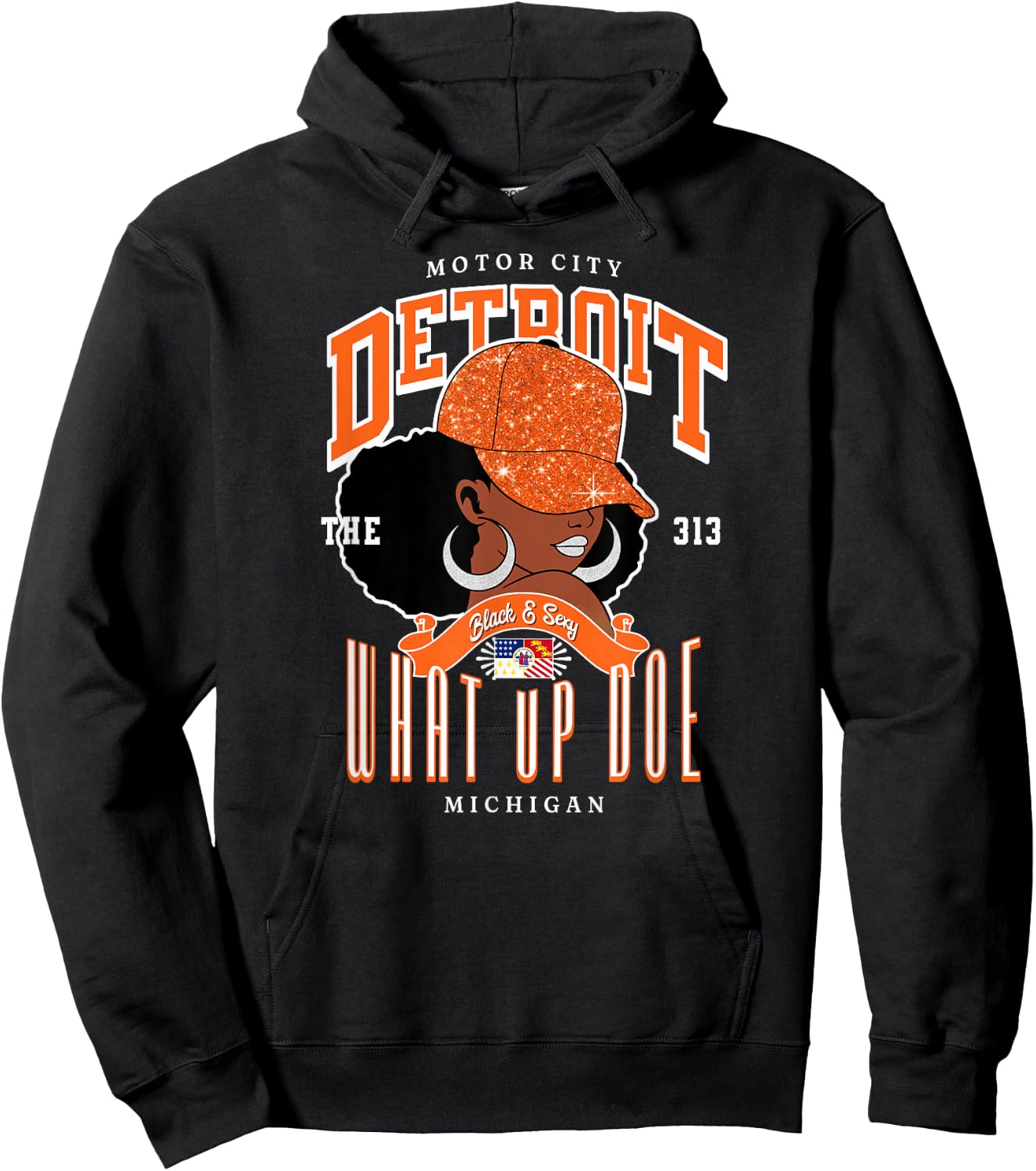 313 Detroit Area Code | Unapologetically Melanated Hoodie - Hoodie | Black