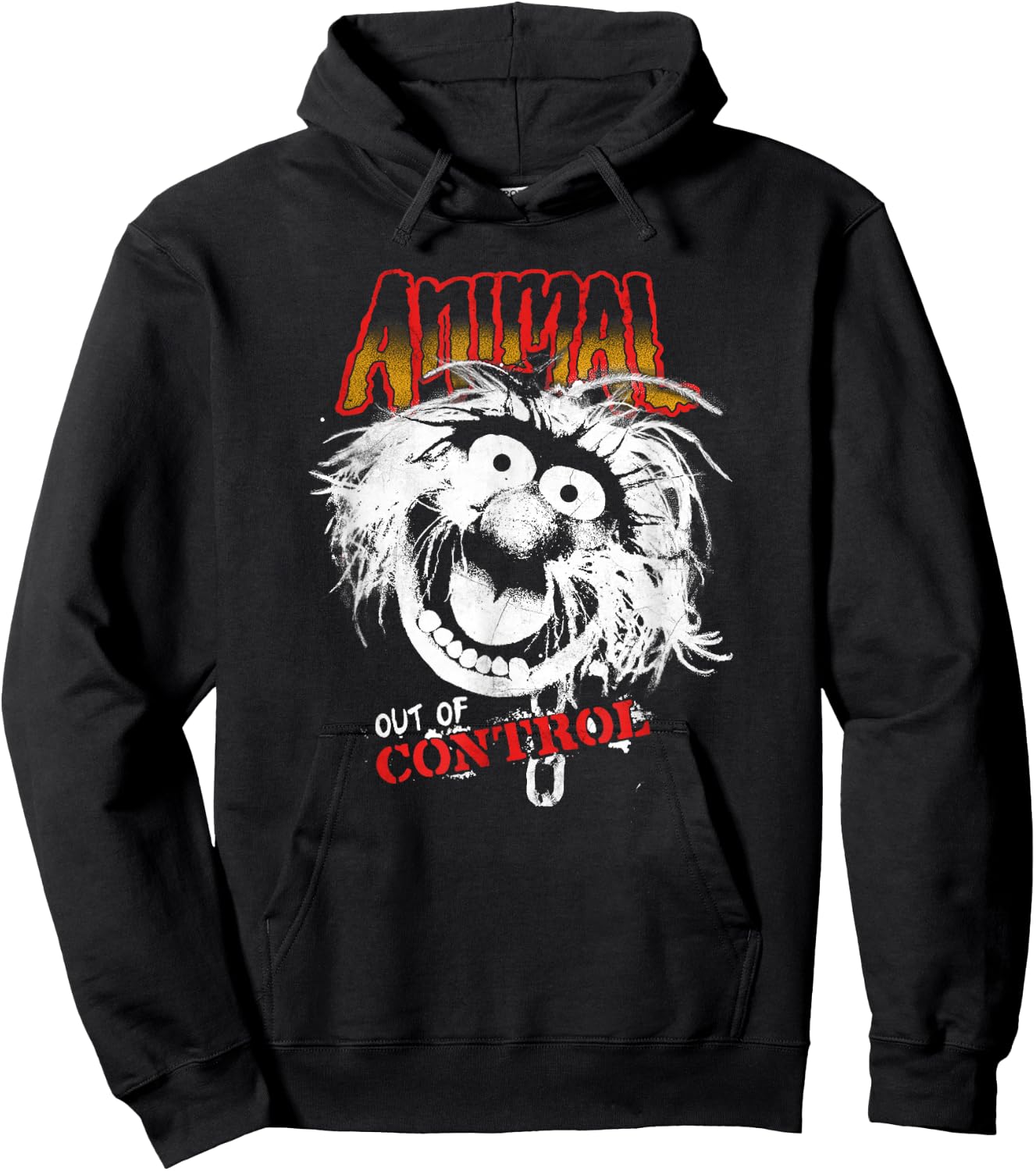 Disney The Muppets Animal Out Of Control Rock Style Hoodie - Hoodie | Black