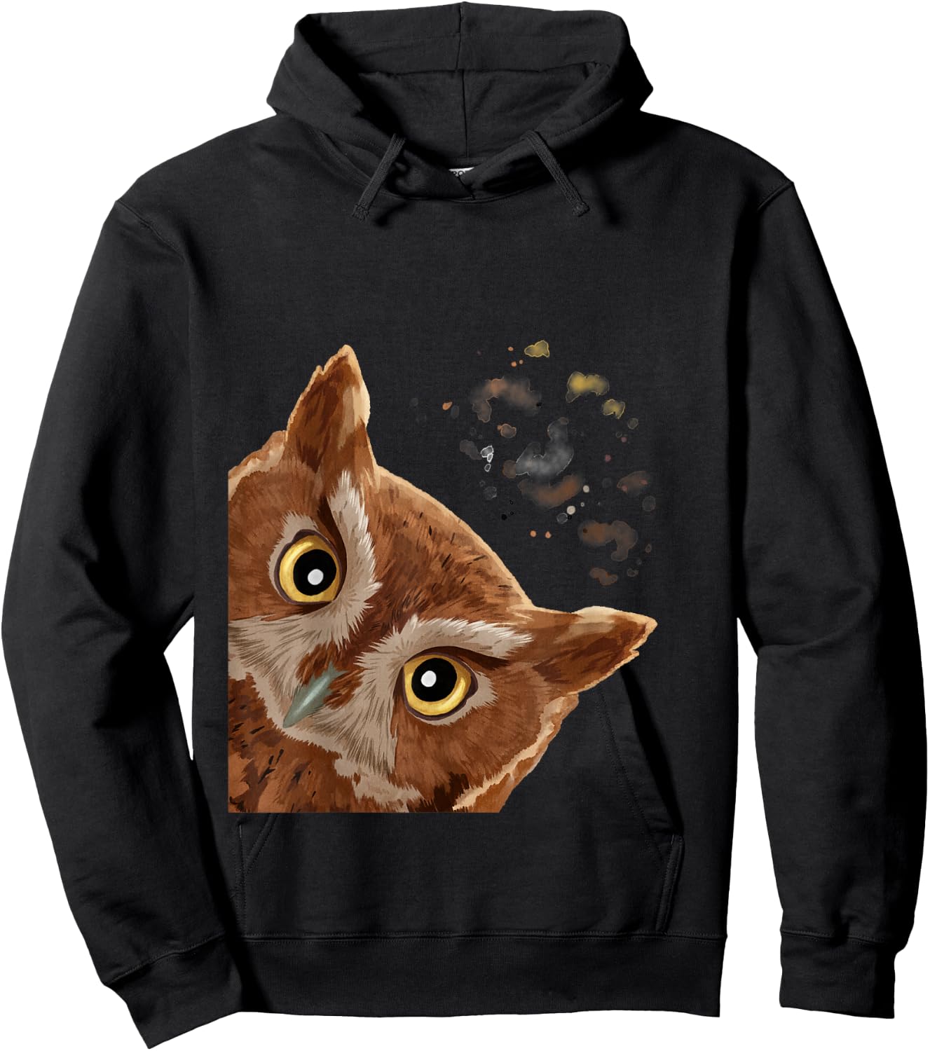 Funny Curious Screech Owl Hoodie - Hoodie | Black
