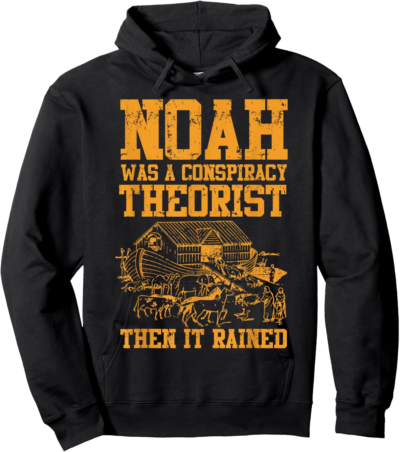 Conservative Funny Christian Noah Was A Conspiracy Theorist Hoodie - Hoodie | Black