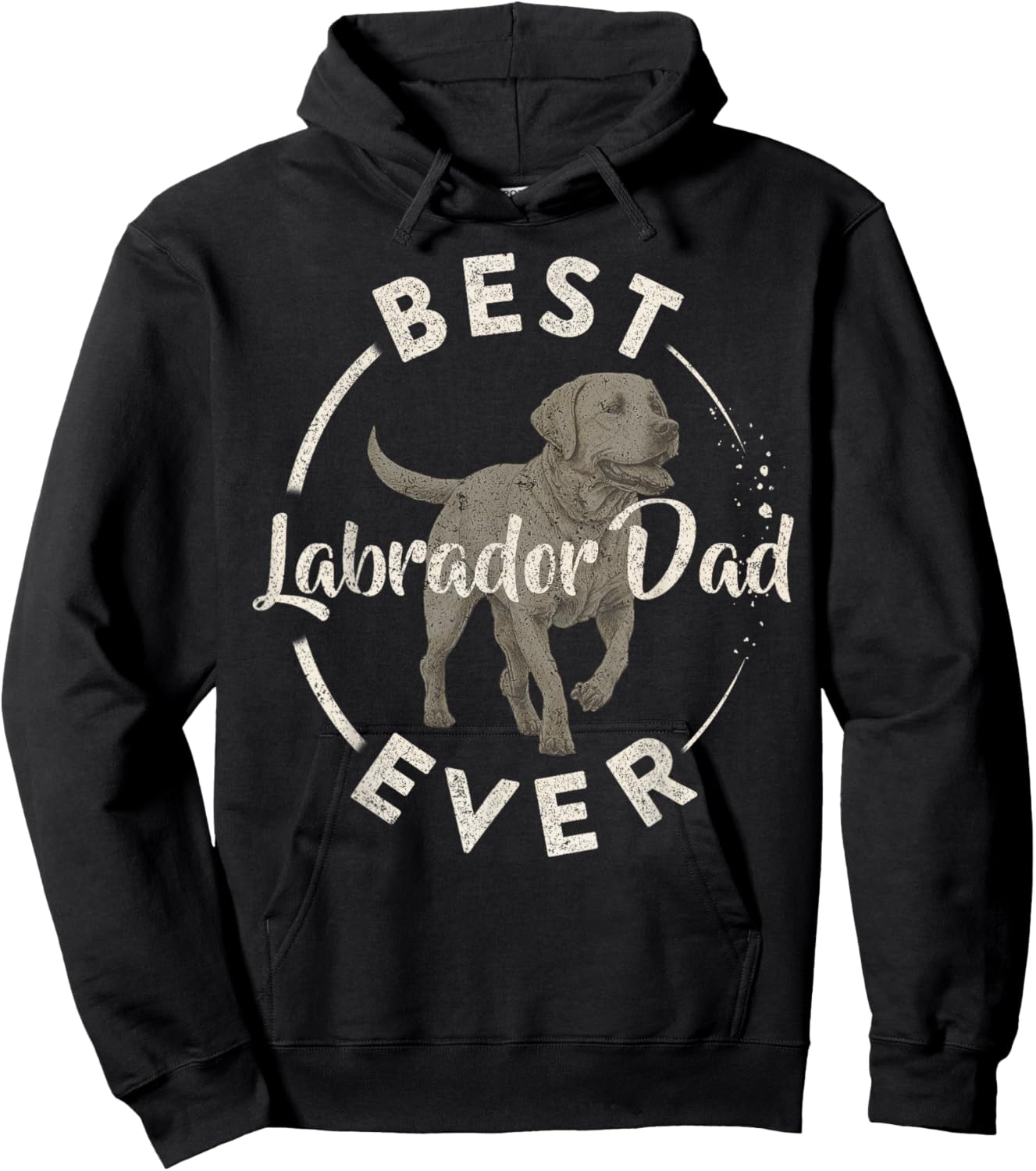 Vintage Best Labrador Retriever Dog Dad Ever, Lab Papa Lover Men Hoodie - Hoodie | Black