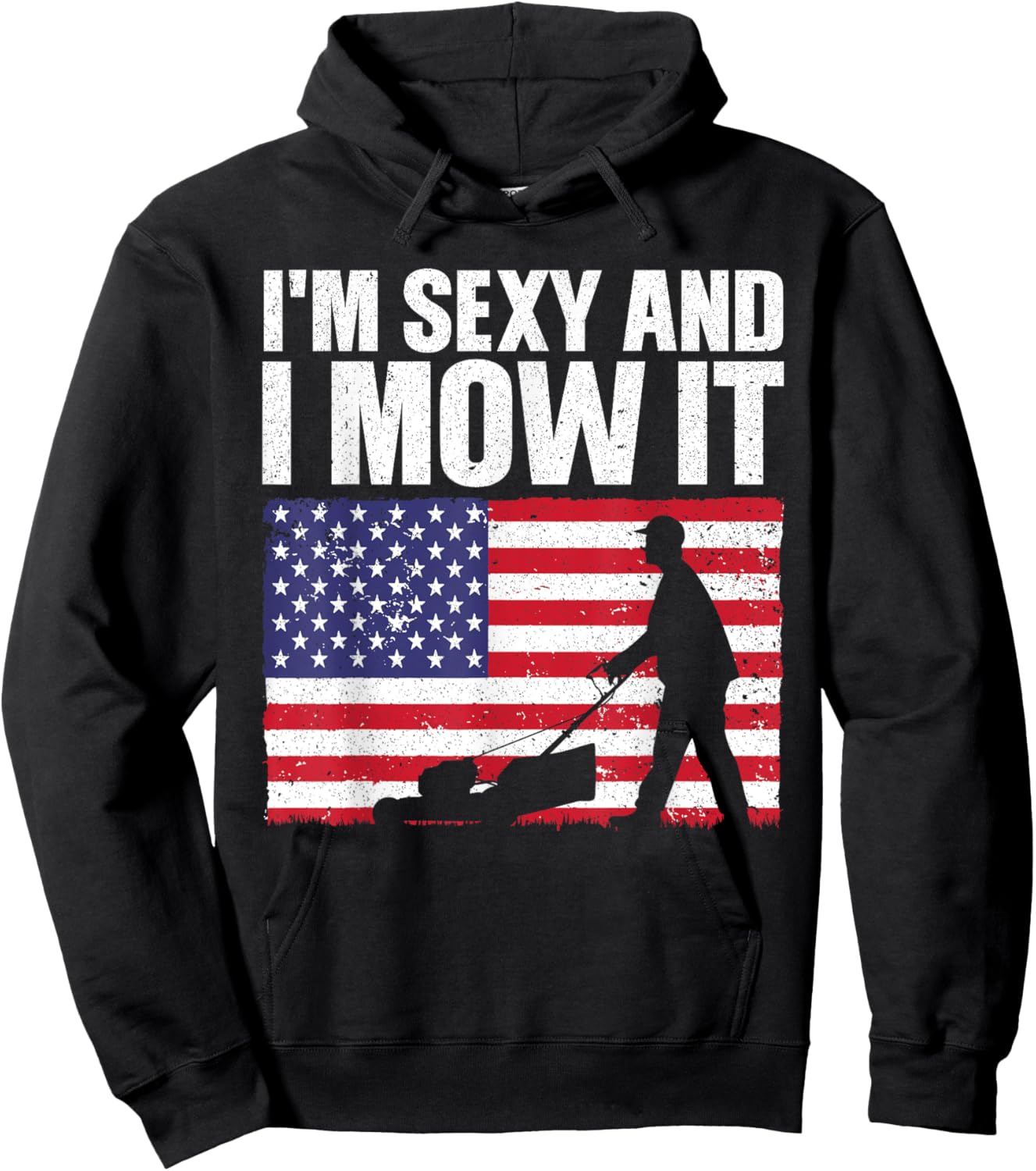 Cool Lawn Mower Women Mowing Landscaper 4th Of July Hoodie - Hoodie | Black