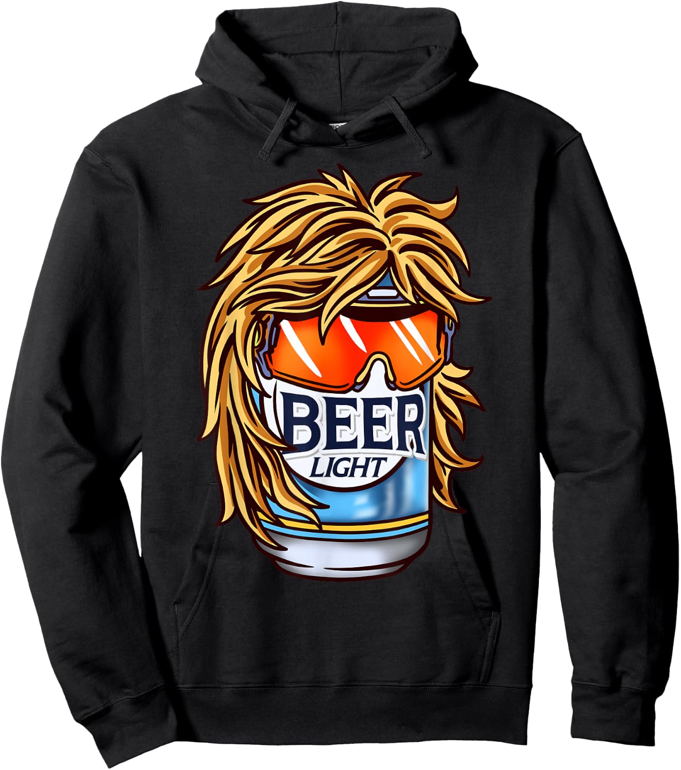 Funny Beer Drinking Shirt, Funny Redneck Mullet Hoodie - Hoodie | Black