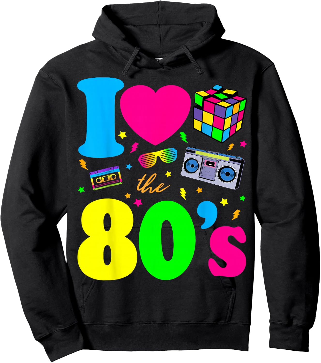 I Love The 80s Classic Nostalgia Hoodie - Hoodie | Black