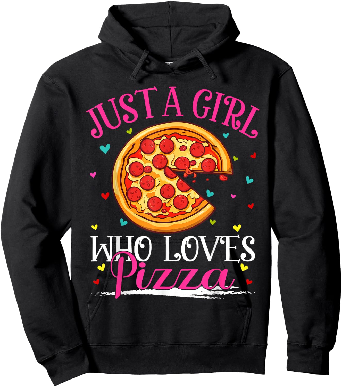Just A Girl Who Loves Pizza Girls Hoodie - Hoodie | Black