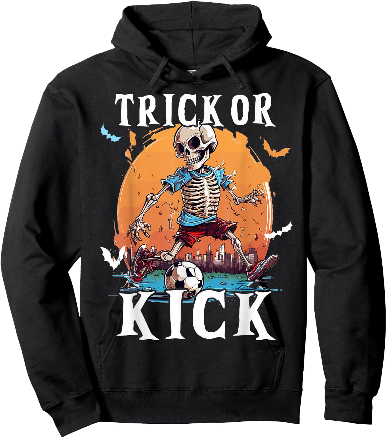 Soccer Skeleton Halloween Soccer Player Halloween Men Boys Hoodie - Hoodie | Black