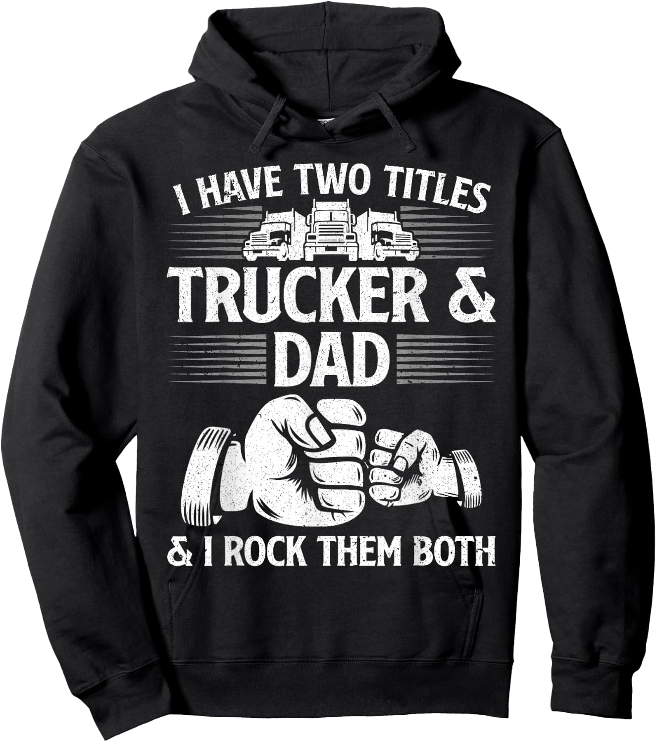 Funny Truck Driver Art Dad Trucker Men Truck Driving Lover Hoodie - Hoodie | Black