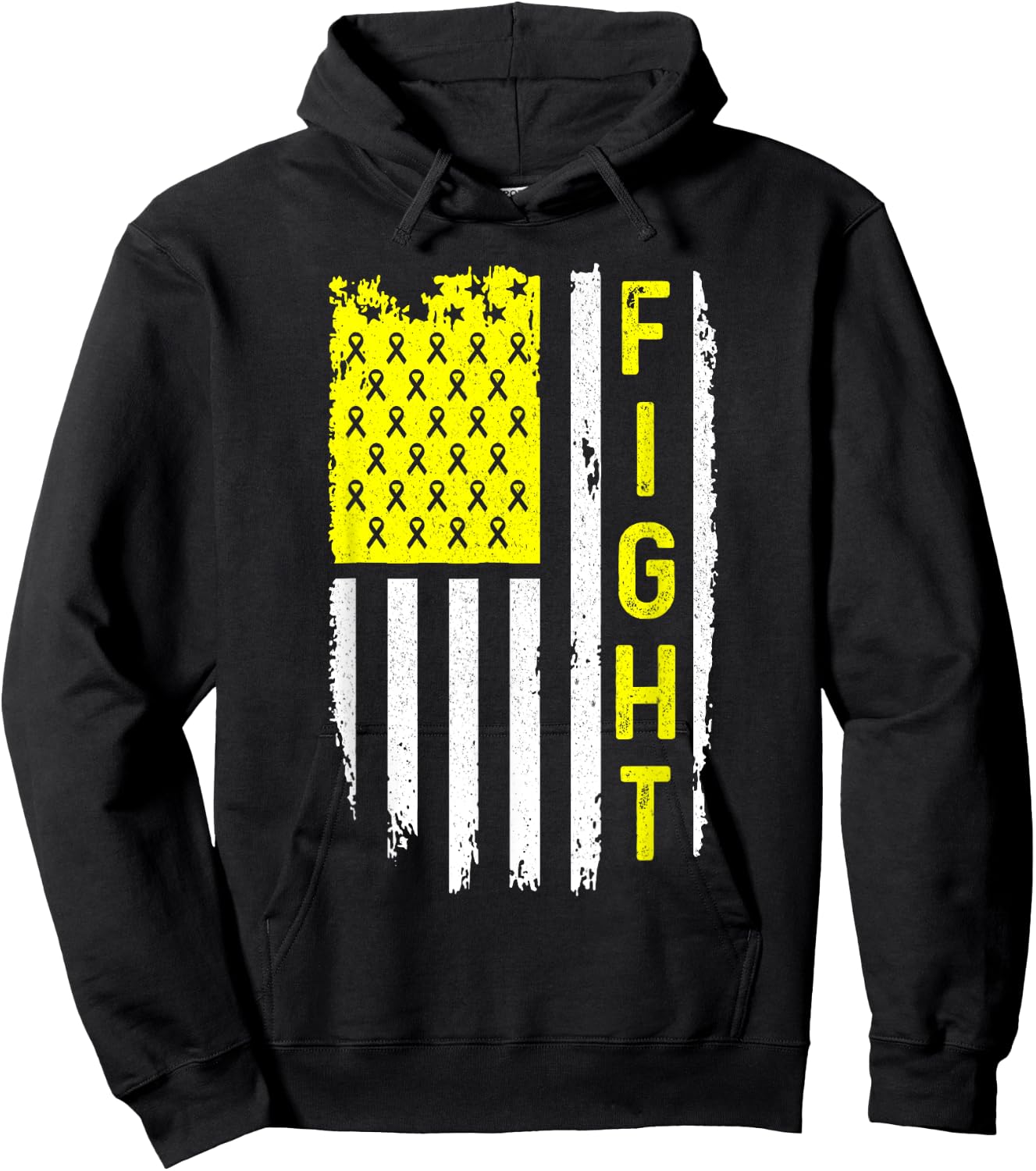 Sarcoma Cancer Awareness American Flag Bone Cancer Hoodie - Hoodie | Black