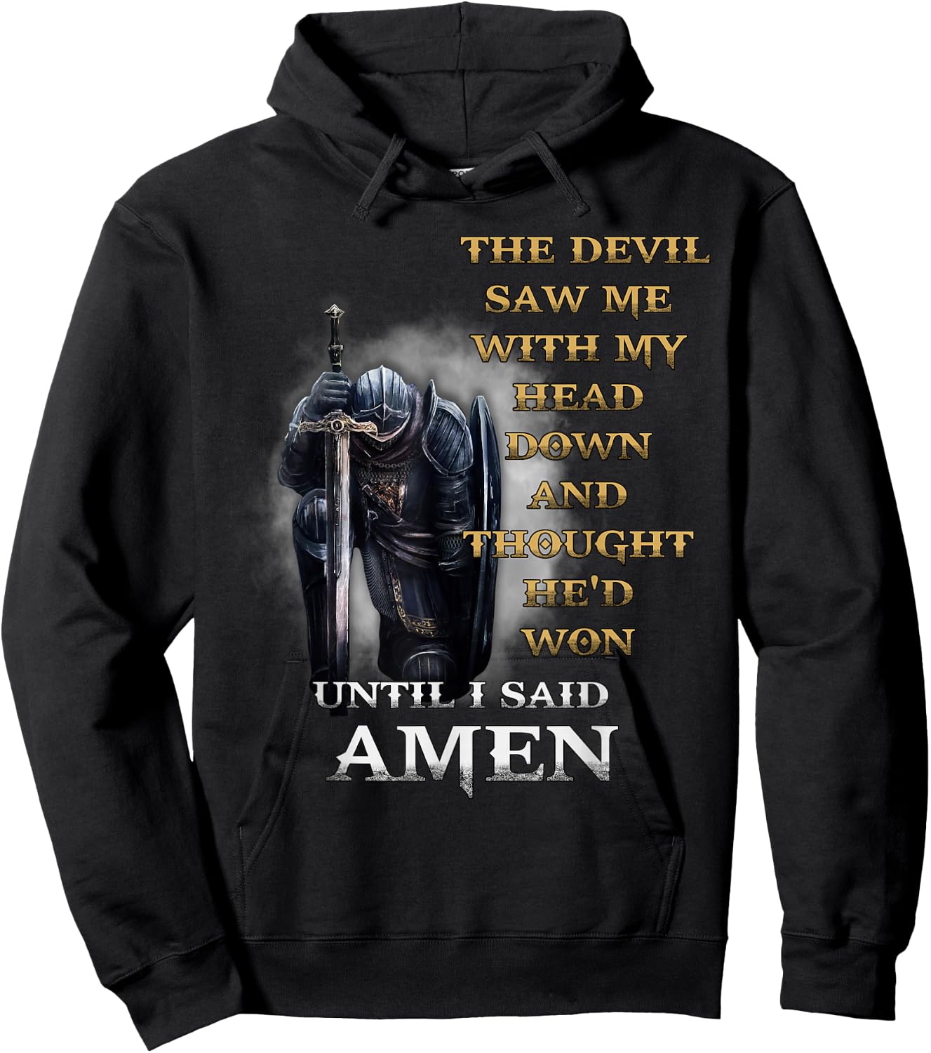 The Devil Saw Me With My Head Down Until I Said Amen Retro Hoodie - Hoodie | Black