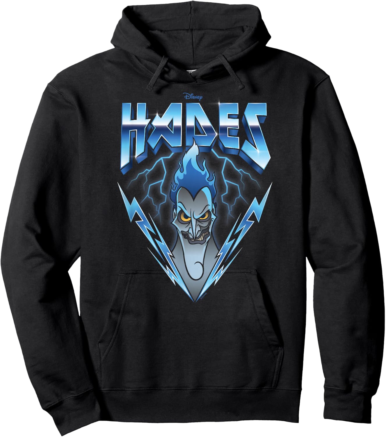 Disney Villains - Hades Blue Lightning Rock n Roll Hoodie - Hoodie | Black