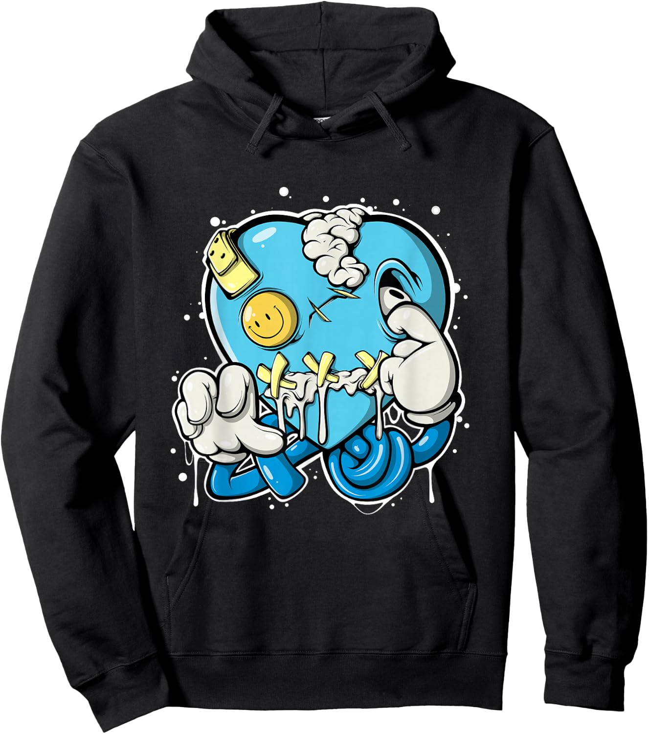 Heart Drip Matching Shirt for Shoes University Blue Hoodie - Hoodie | Black