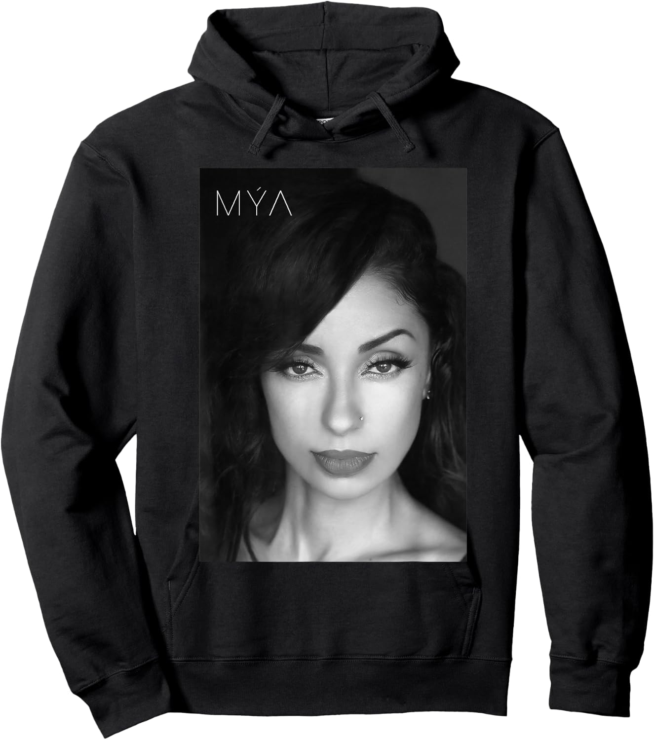 MYA Close Up Black & White Hoodie - Hoodie | Black