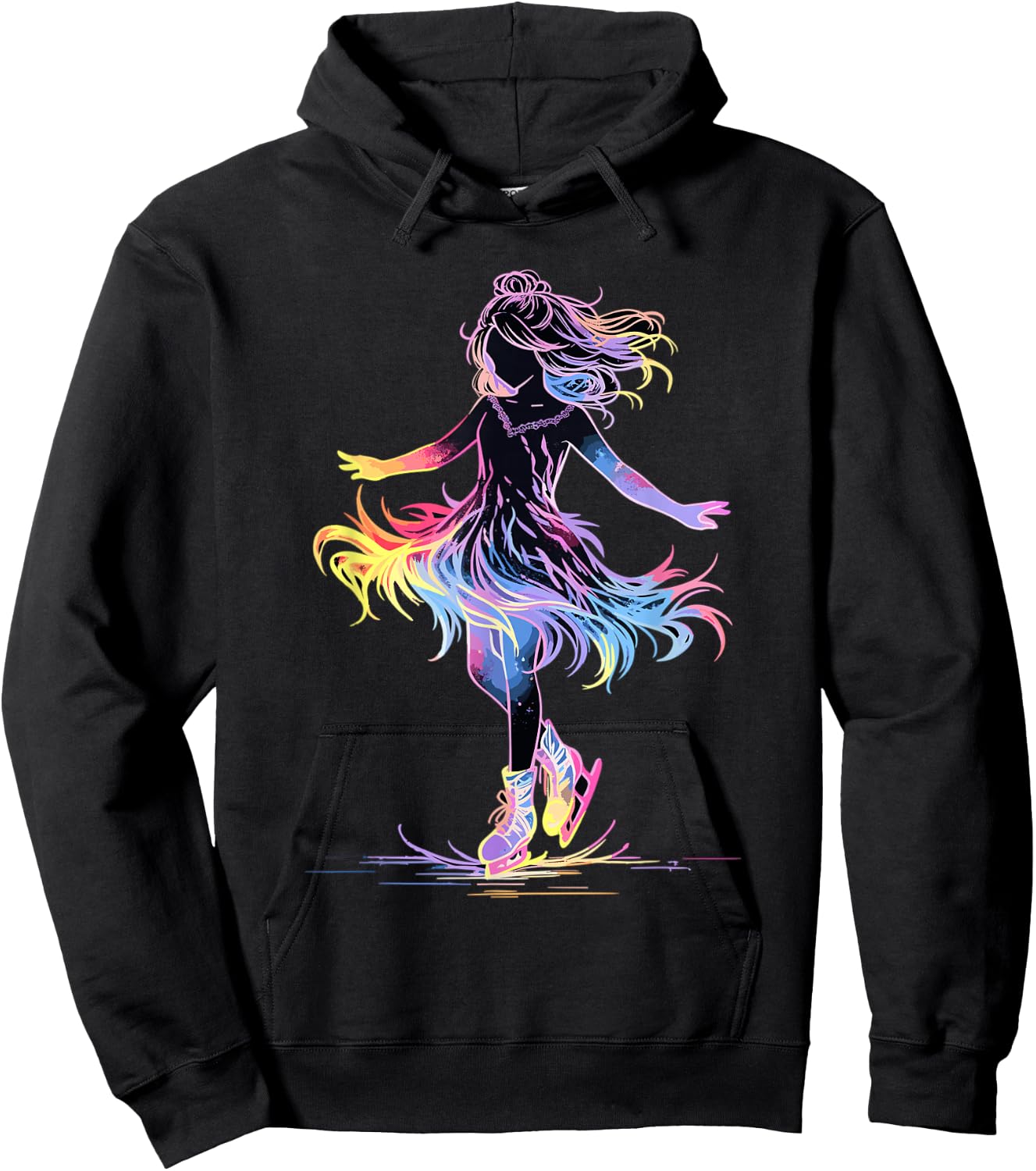 Cute Ice Skating Skater Figure Skating For Girls Hoodie - Hoodie | Black