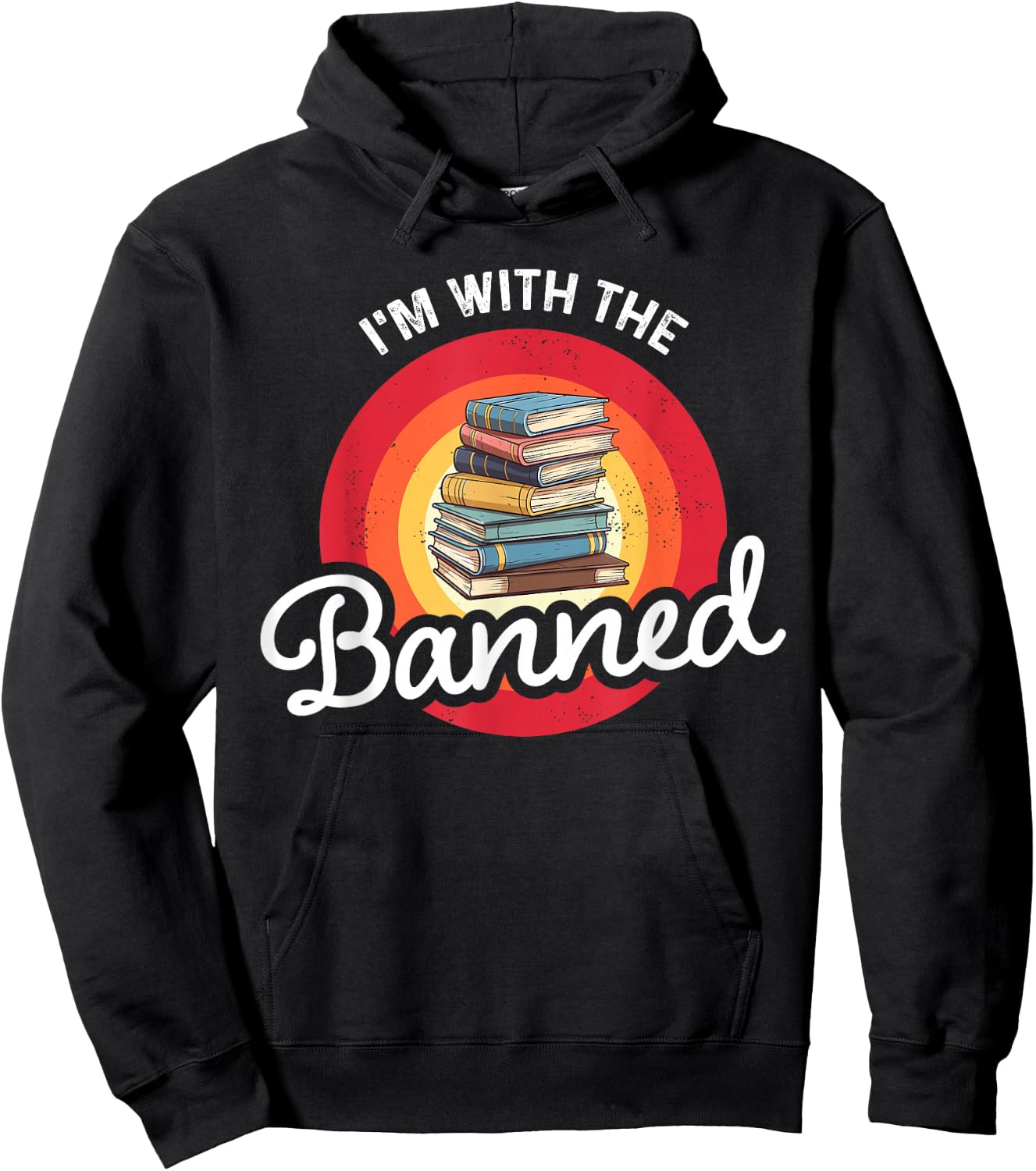 I'm With The Banned Books Week Librarian Retro Book Reader Hoodie - Hoodie | Black