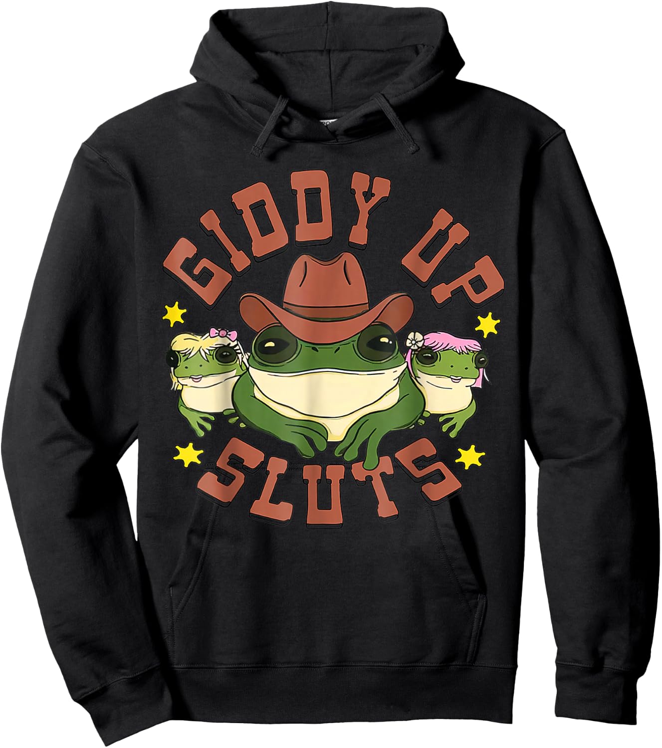 Giddy Up Funny Frogs Funny Western Country Hoodie - Hoodie | Black