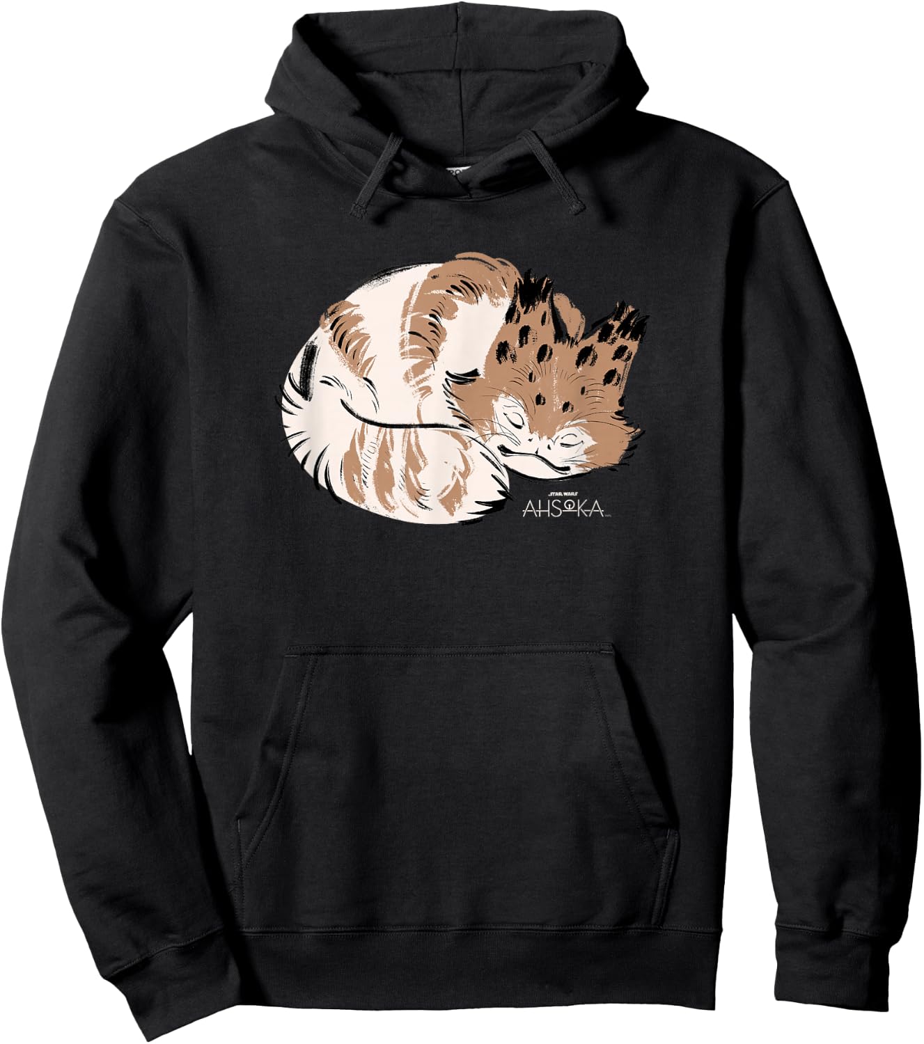 Star Wars Ahsoka Sabine Wren’s Sleeping Loth-Cat Sumi-e Hoodie - Hoodie | Black