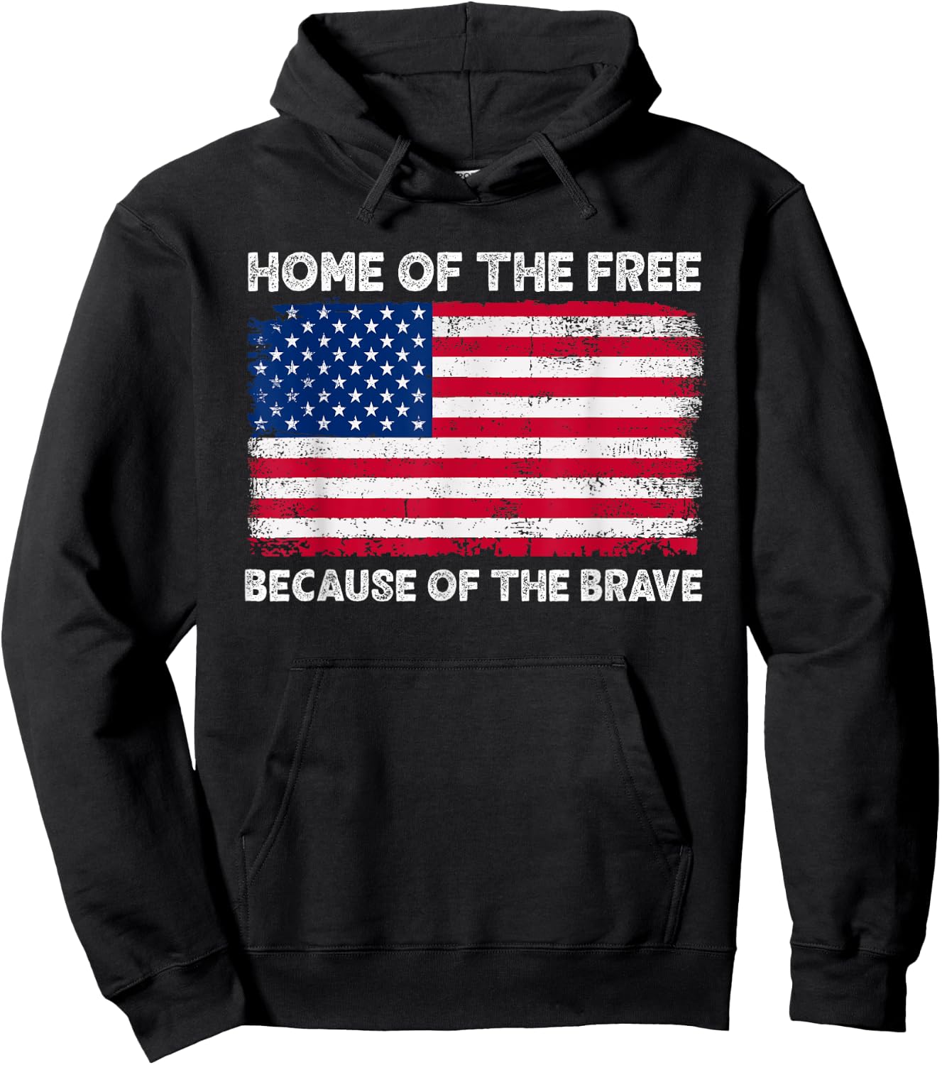 Home Of The Free Because Of The Brave Hoodie - Hoodie | Black