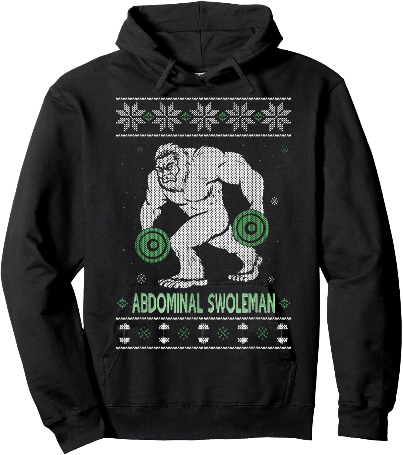 Abdominal Swoleman Christmas Gym Weightlifter Hoodie - Hoodie | Black