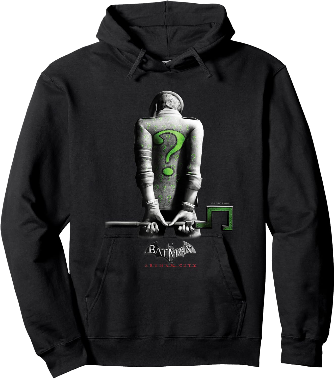 Batman: Arkham City The Riddler Villainous Distressed Poster Hoodie - Hoodie | Black