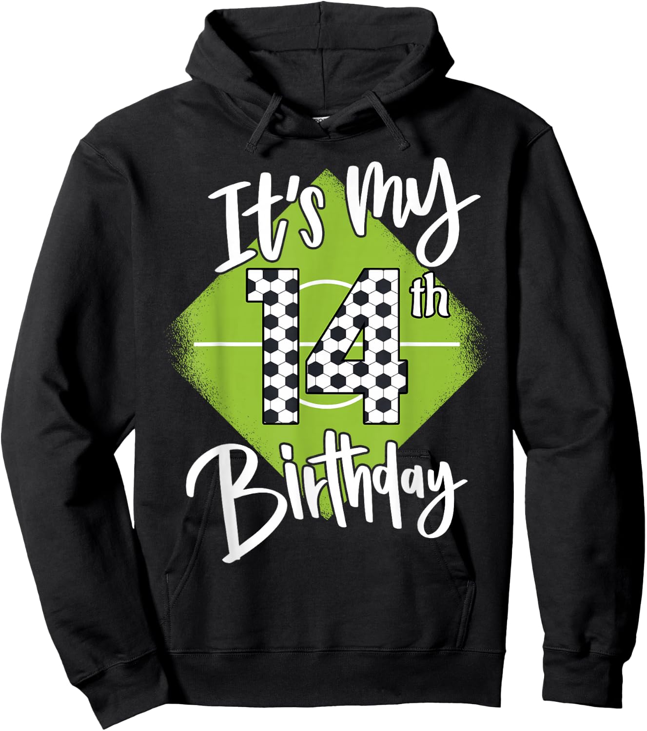 Soccer Birthday 14 Years Boys Football It's My 14th Birthday Hoodie - Hoodie | Black