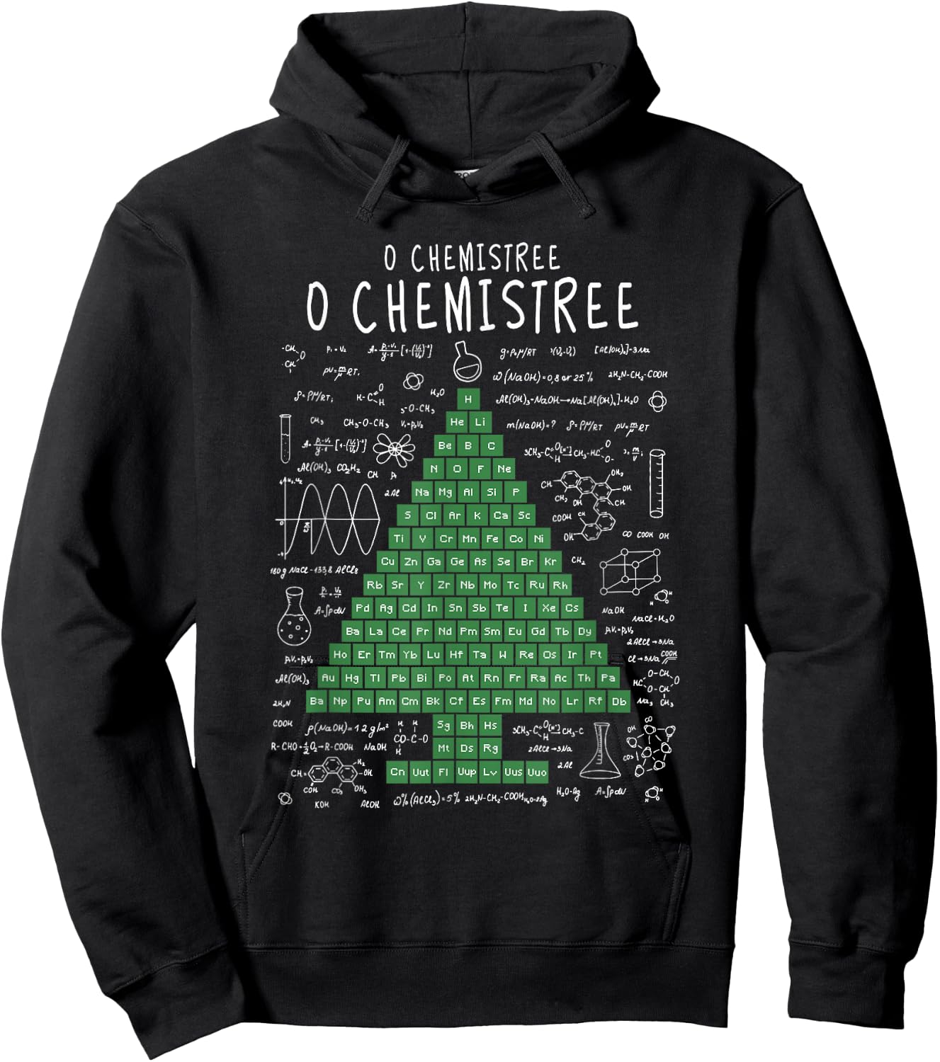 O Chemistree Funny Periodic Table Chemistry Christmas Tree Hoodie - Hoodie | Black