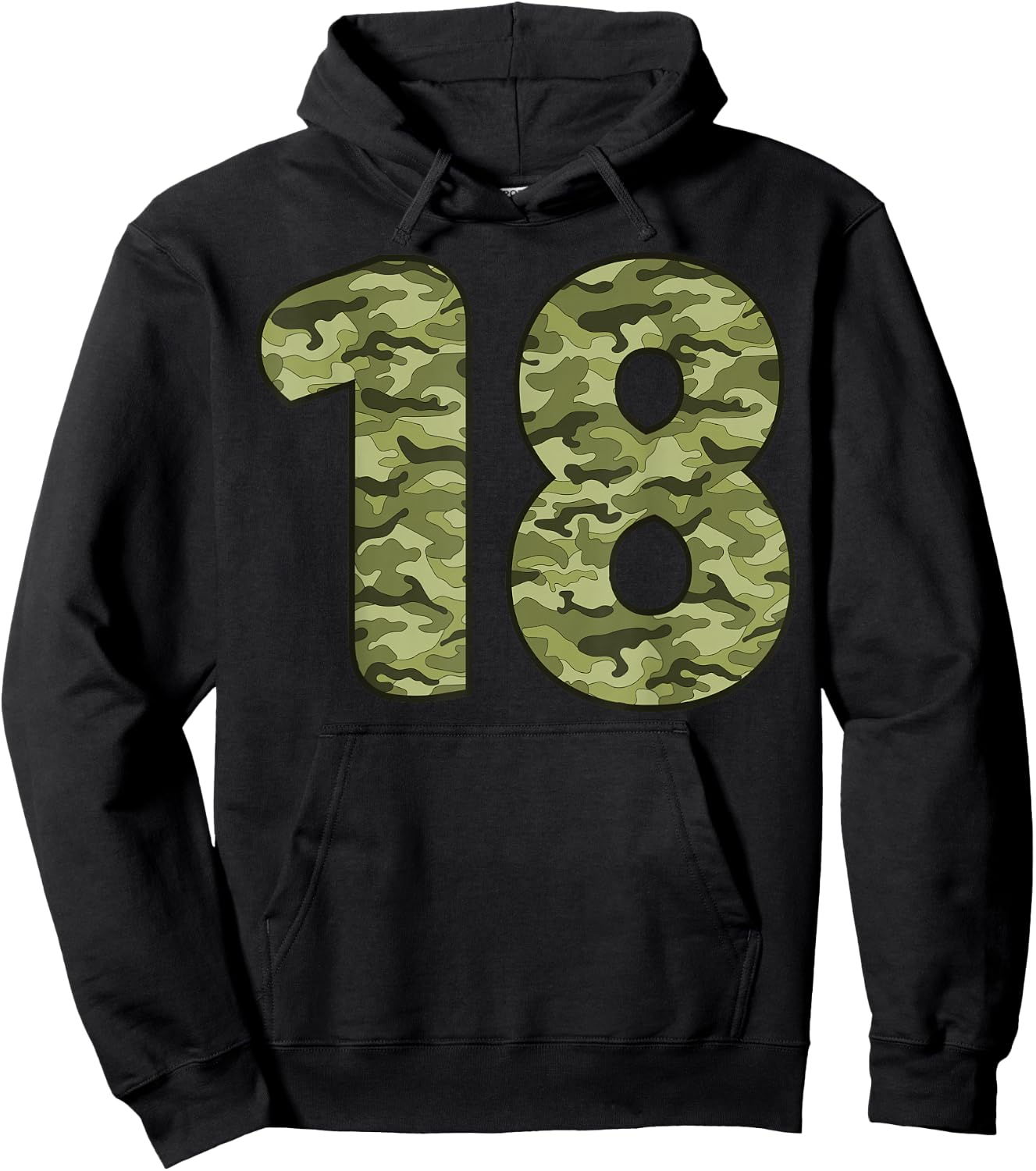 18 Year Old Birthday Camouflage Military 18th Birthday Hoodie - Hoodie | Black