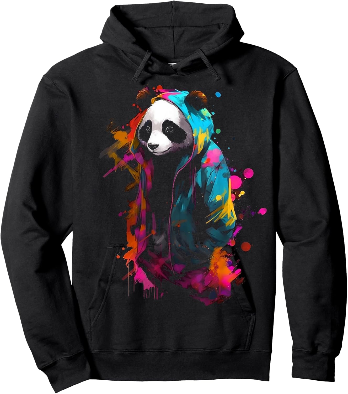 Panda Art Colourful Animal Panda Hoodie - Hoodie | Black