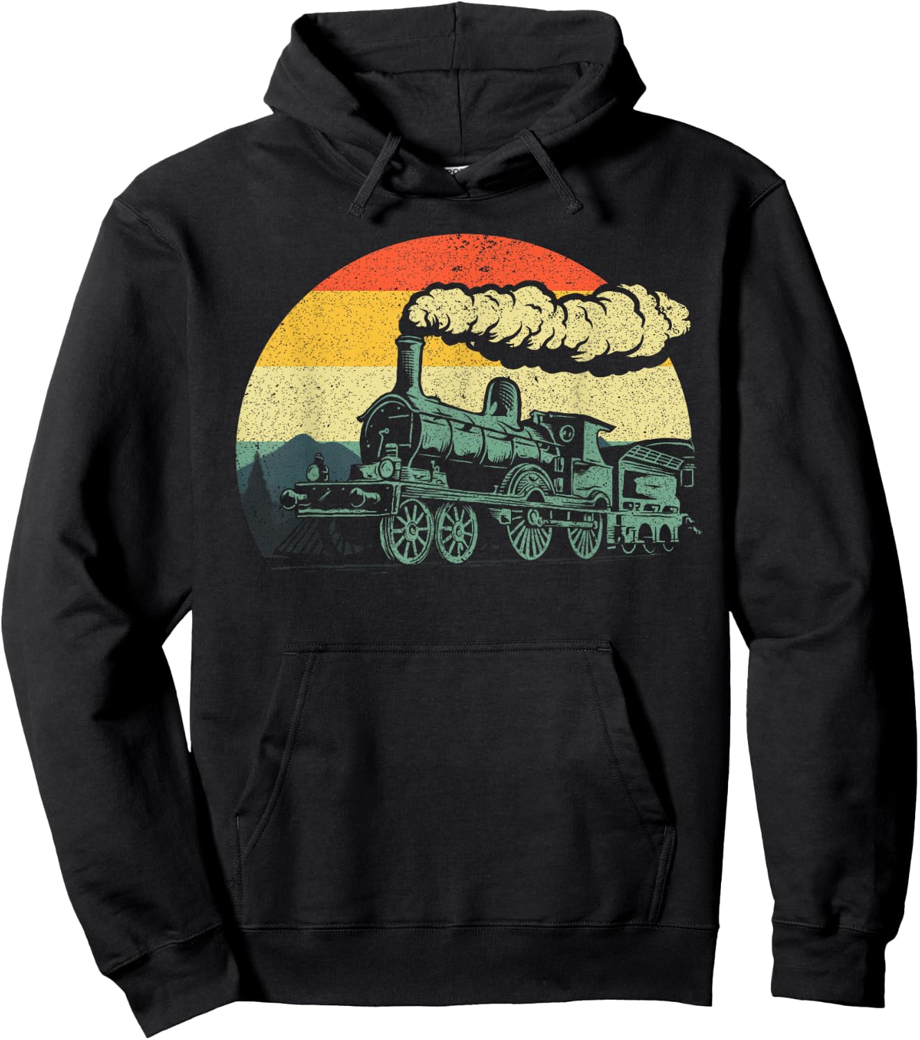 Cool Train Women Vintage Steam Engine Railroad Model Hoodie - Hoodie | Black
