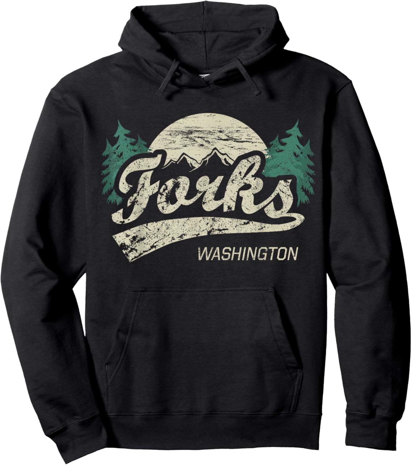 Forks Washington Vintage Hoodie - Hoodie | Black