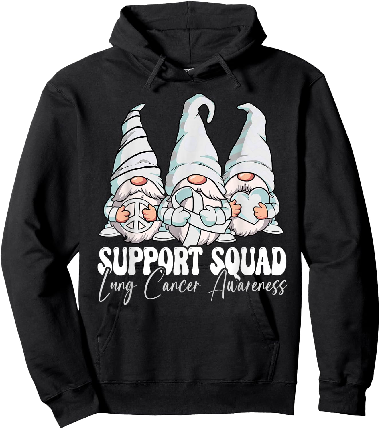 Support Squad Lung Cancer Awareness Month Hoodie - Hoodie | Black